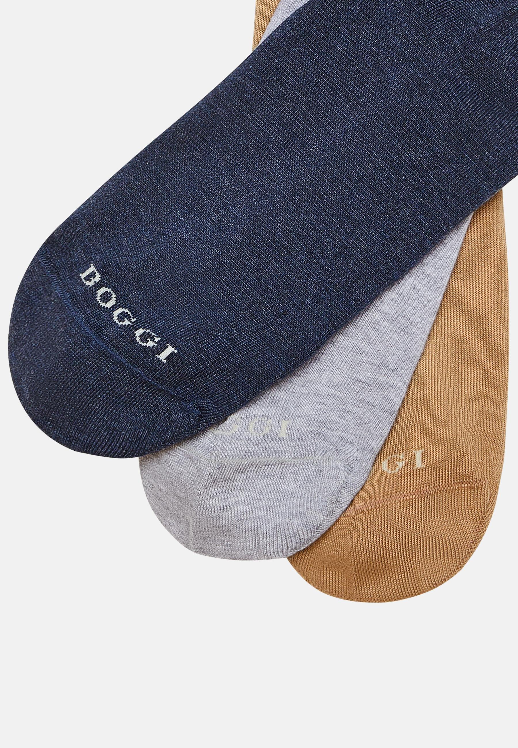 Multicolour Trainer Socks, Set Of 3, Grey - Beige, large image number 1