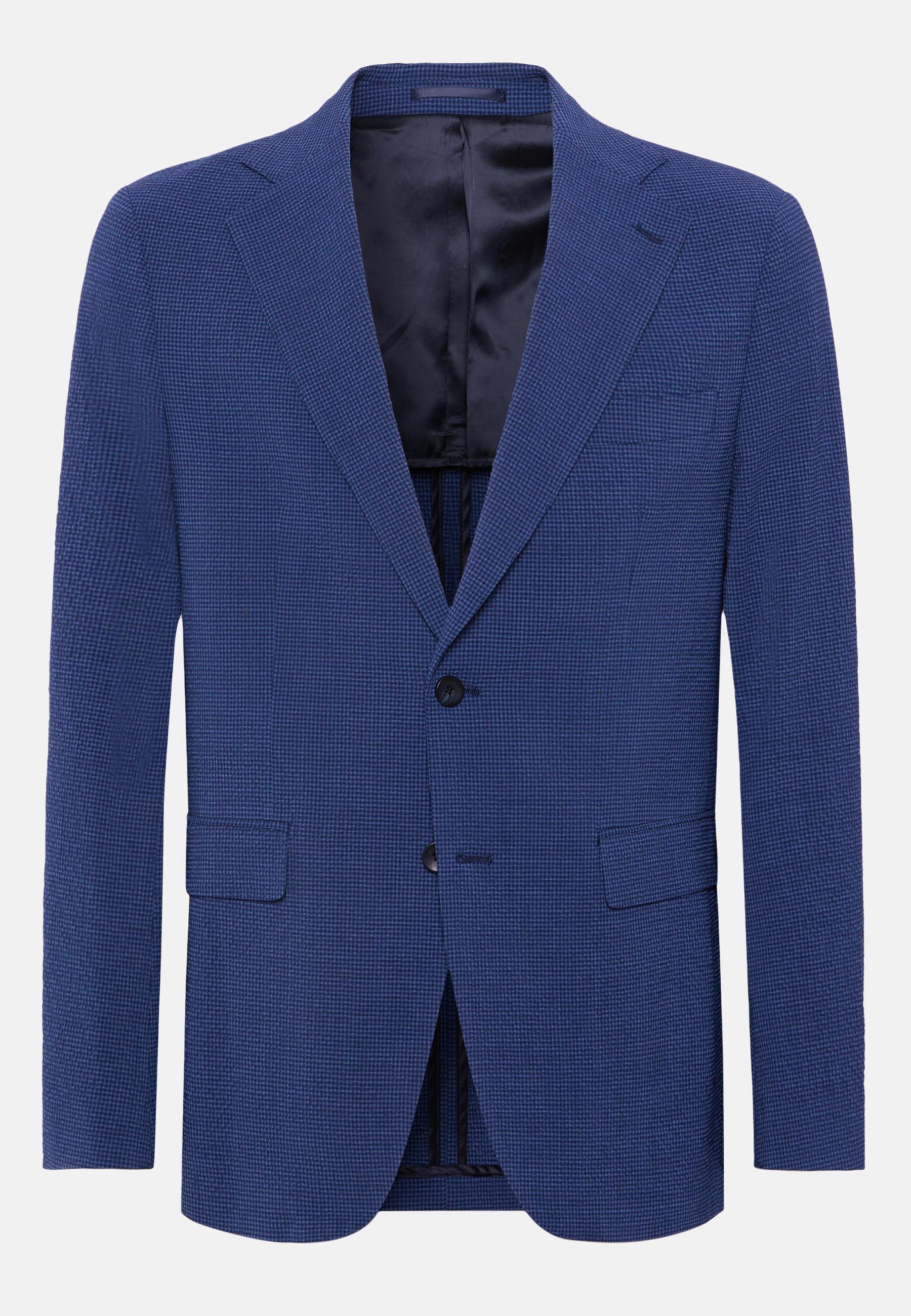 Stretch Seersucker Wool Jacket Blue, , large image number 3
