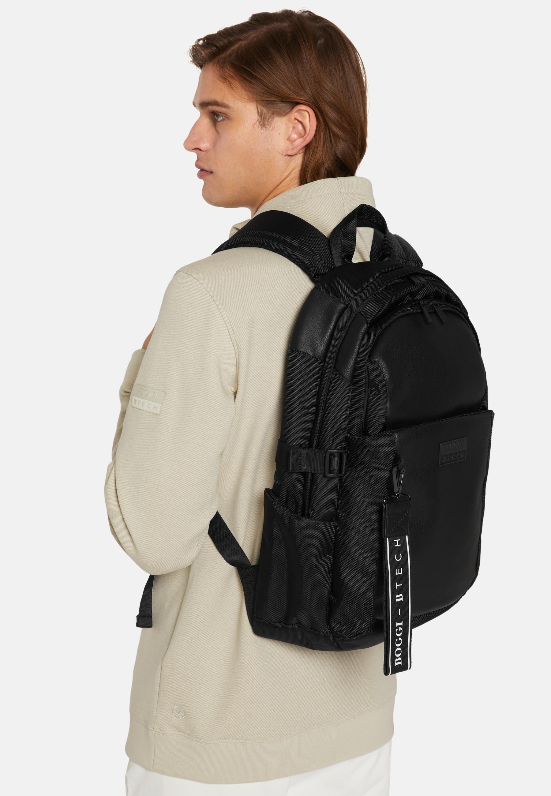 Black Backpack In Technical Fabric, Black, large image number 0
