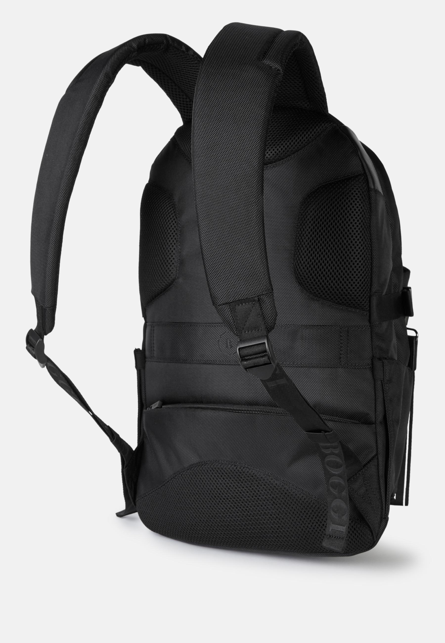 Black Backpack In Technical Fabric, Black, large image number 2