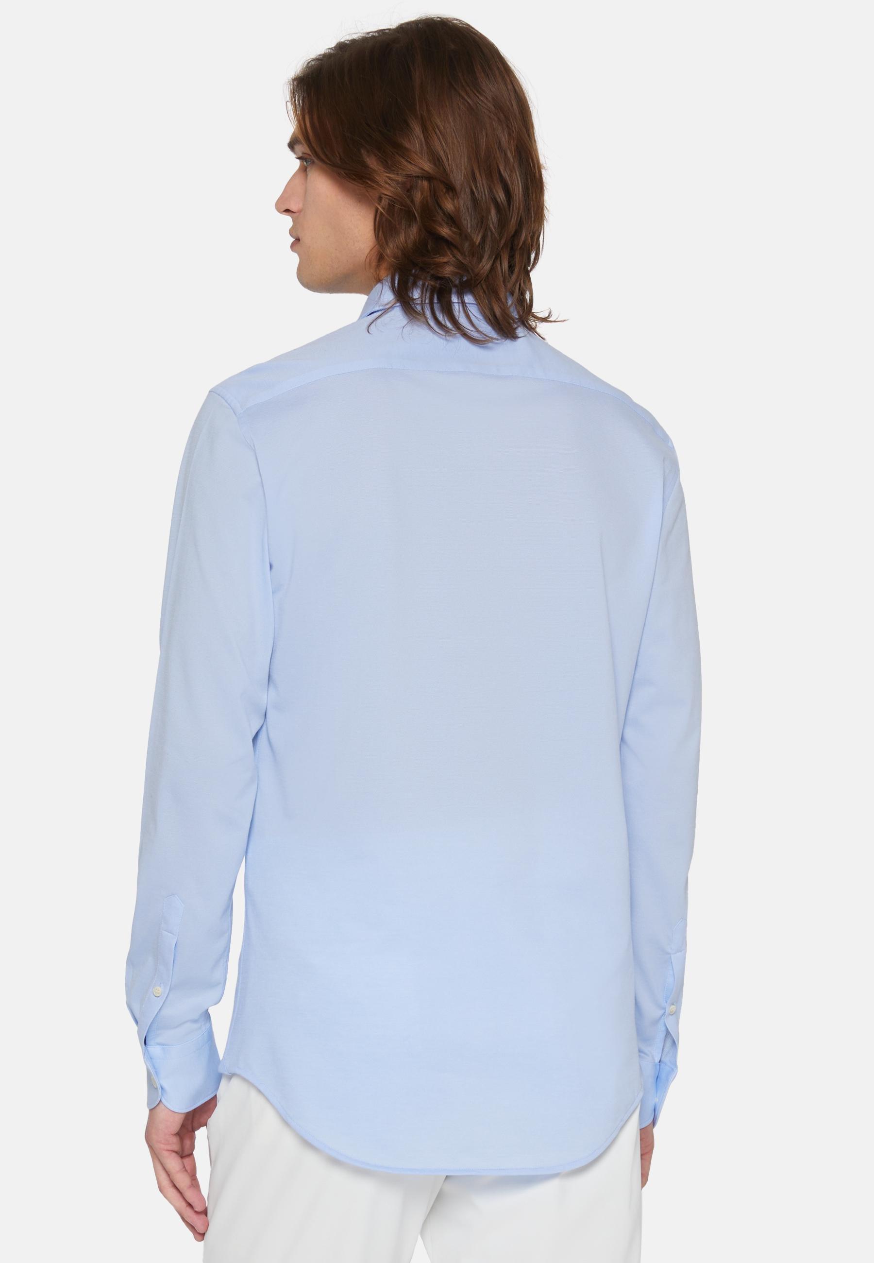 Slim Cotton Shirt Blue, 3901_LTBL, large image number 2