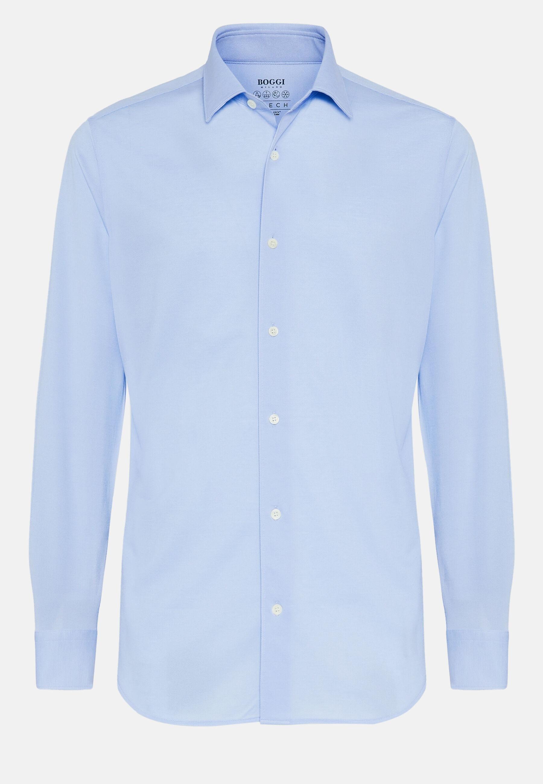 Slim Cotton Shirt Blue, Light Blue, large image number 6