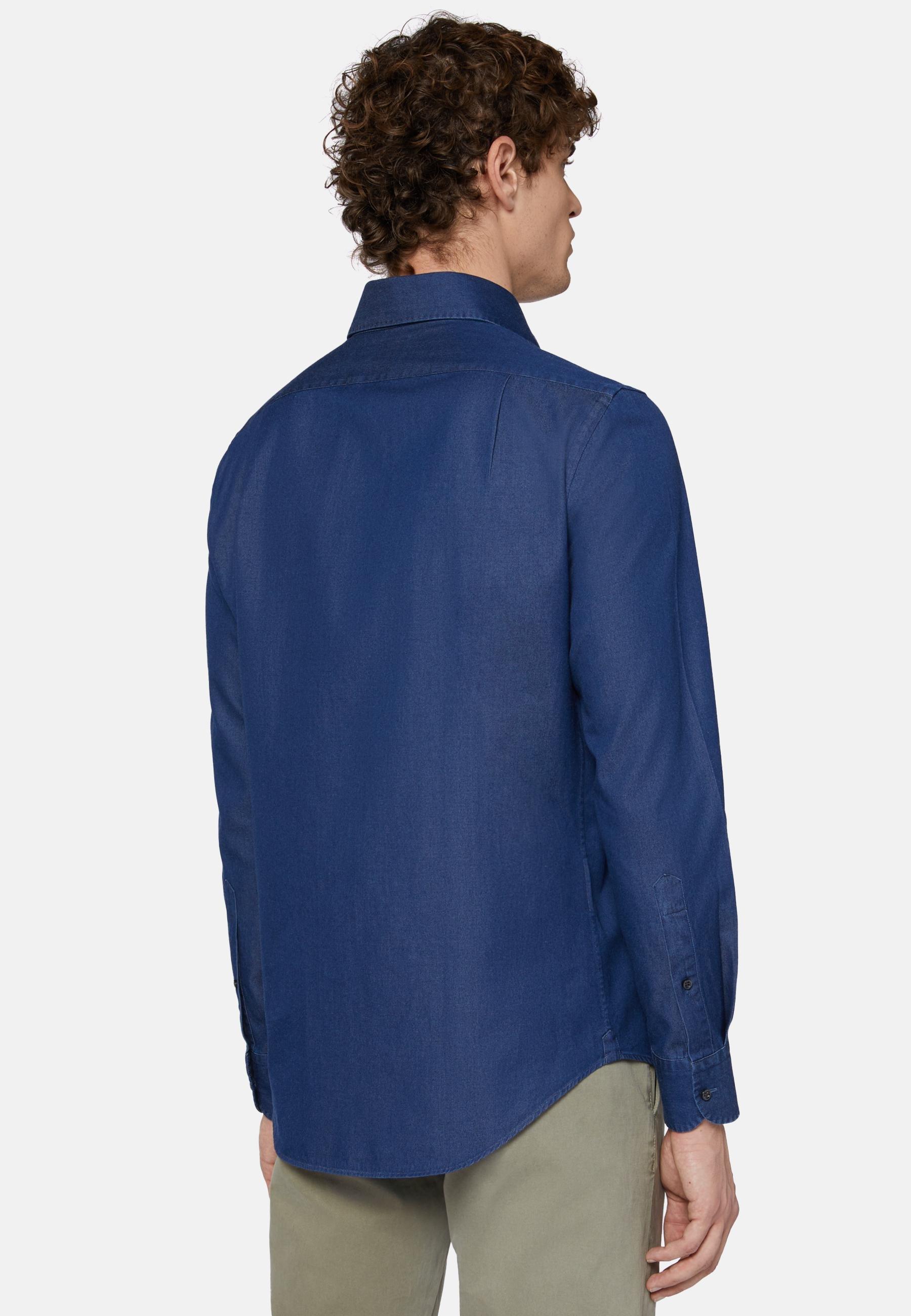 Cotton Denim Shirt Blue, , large image number 2