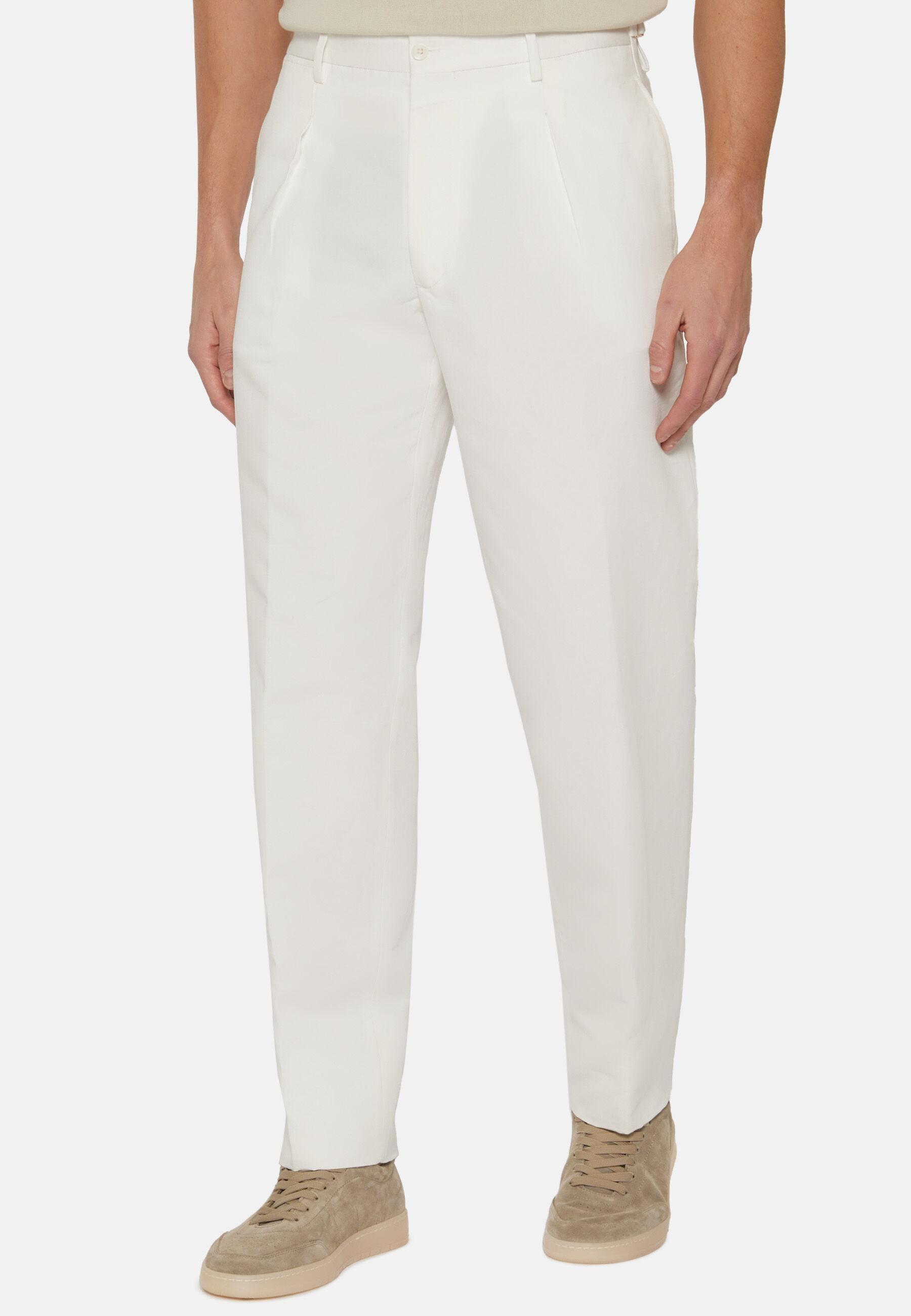 Cotton Linen Trousers White, 3901_WHIT, large image number 0
