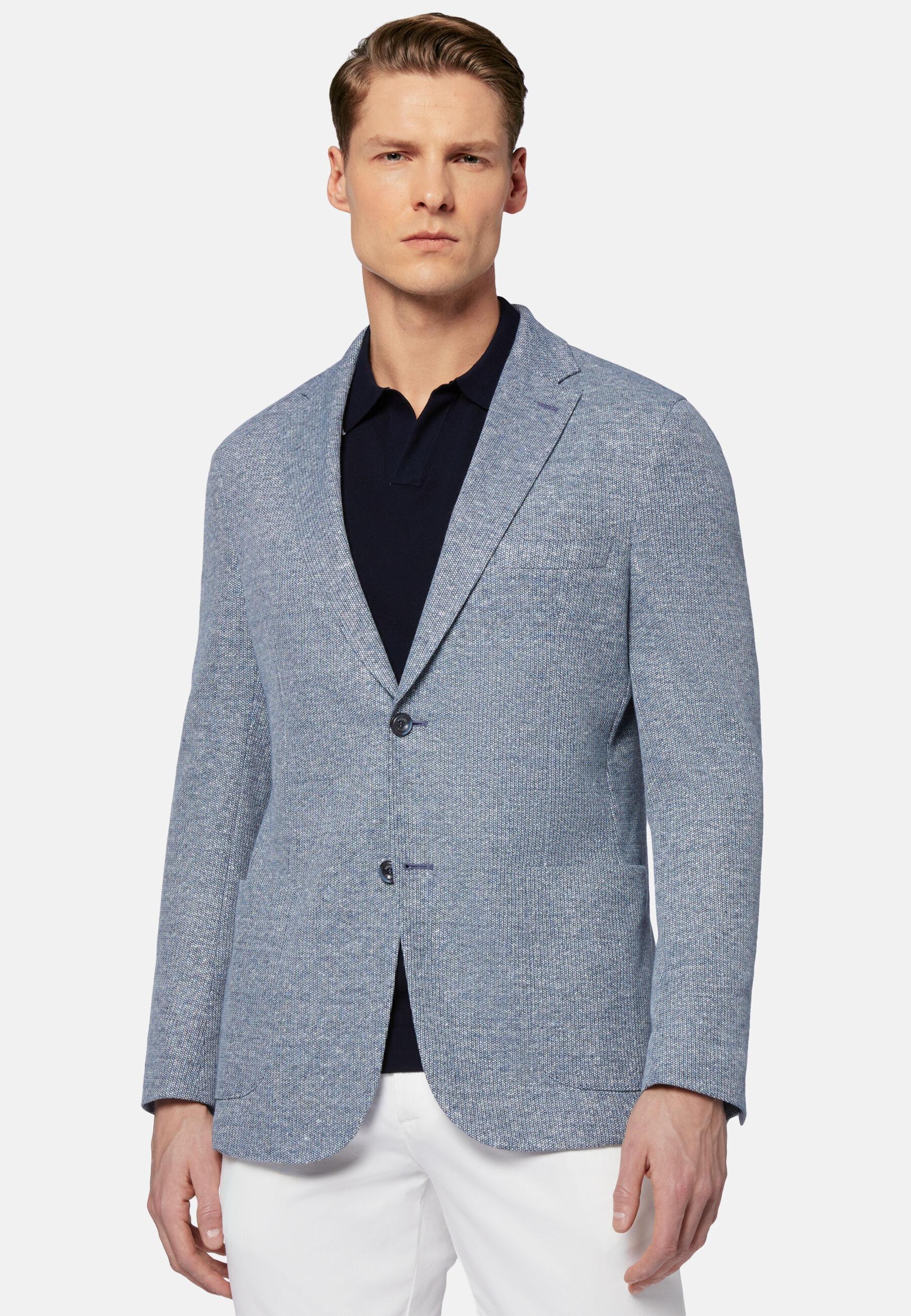 Melange Jersey Jacket Blue, Light Blue, large image number 0