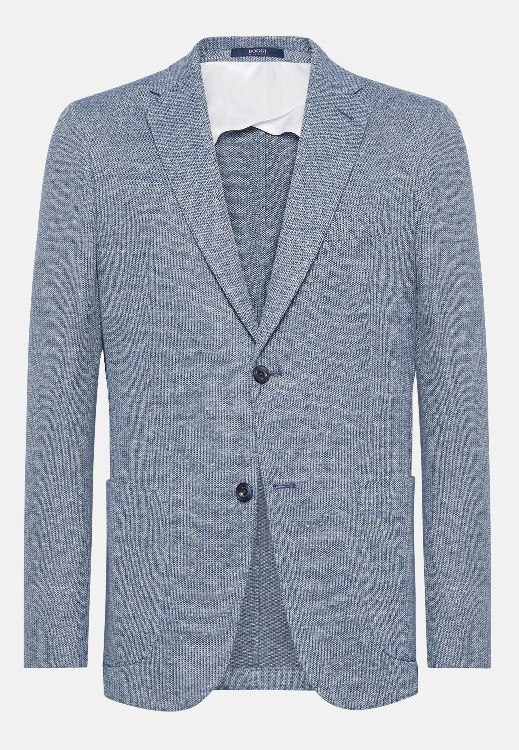 Melange Jersey Jacket Blue, Light Blue, large image number 3