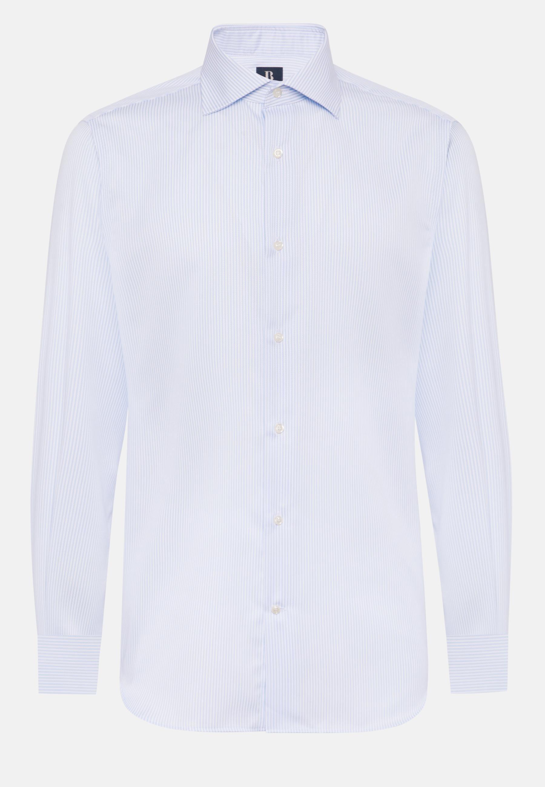 Striped Dobby Cotton Shirt Blue, Light Blue, large image number 4