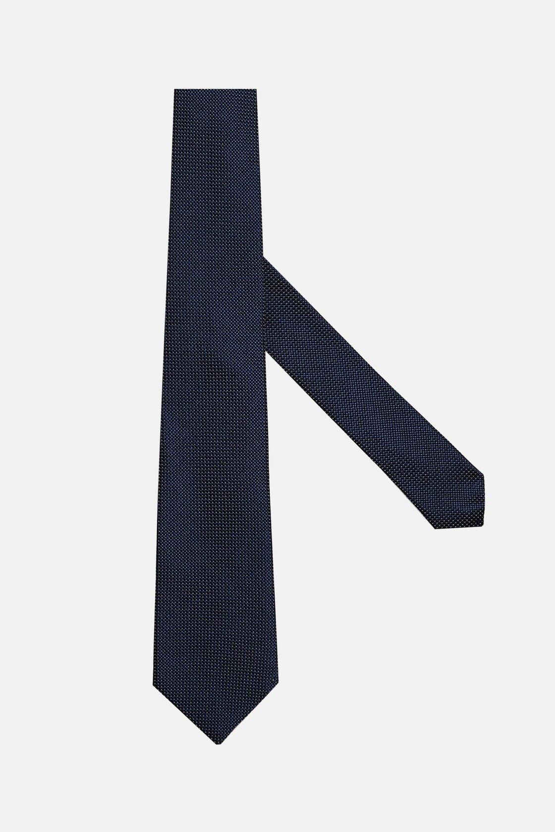Navy Micro Design Silk Blend Tie, Navy blue, large image number 0