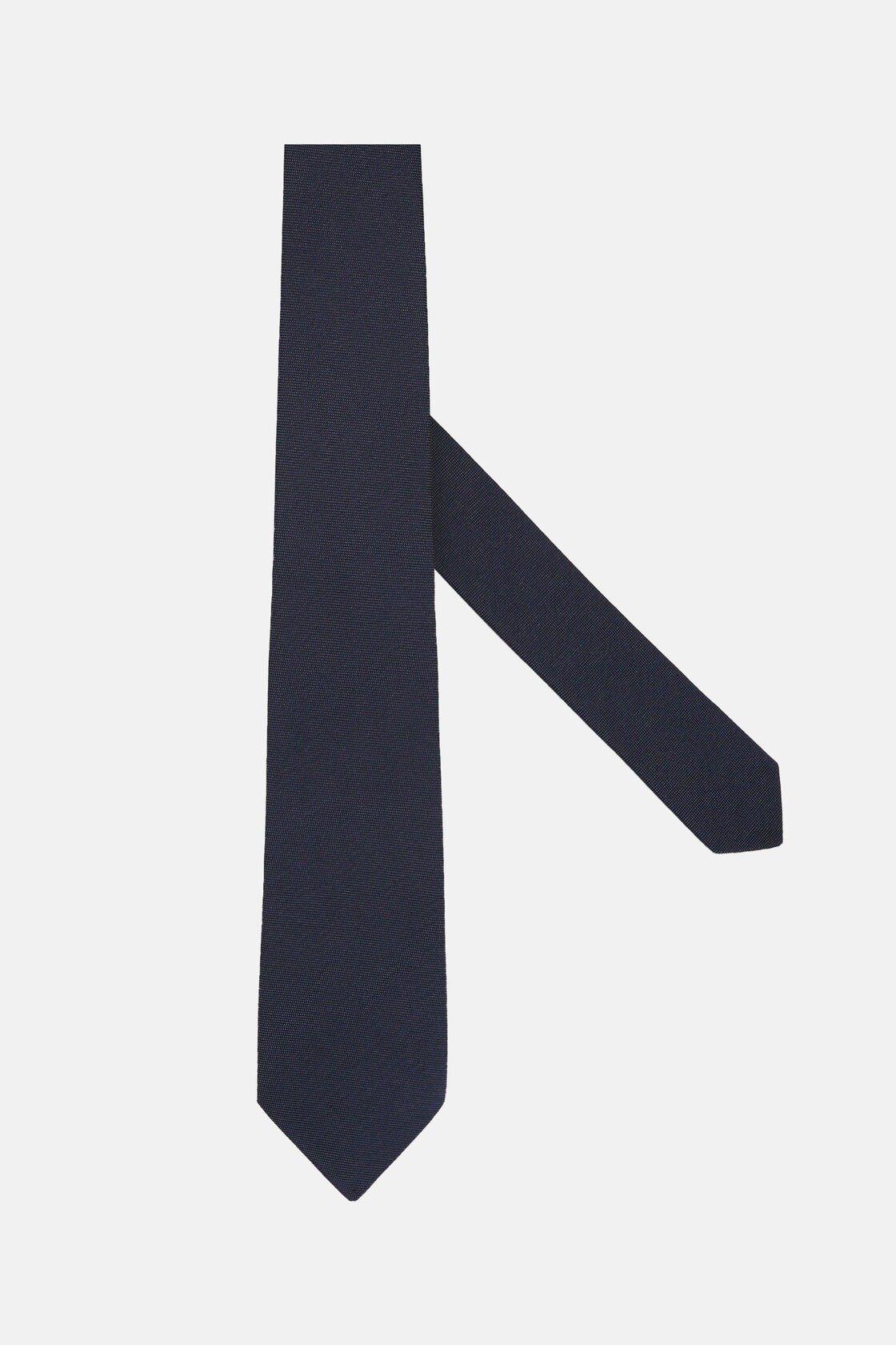 Micro Textured Silk Blend Tie Navy, Navy blue, large image number 0