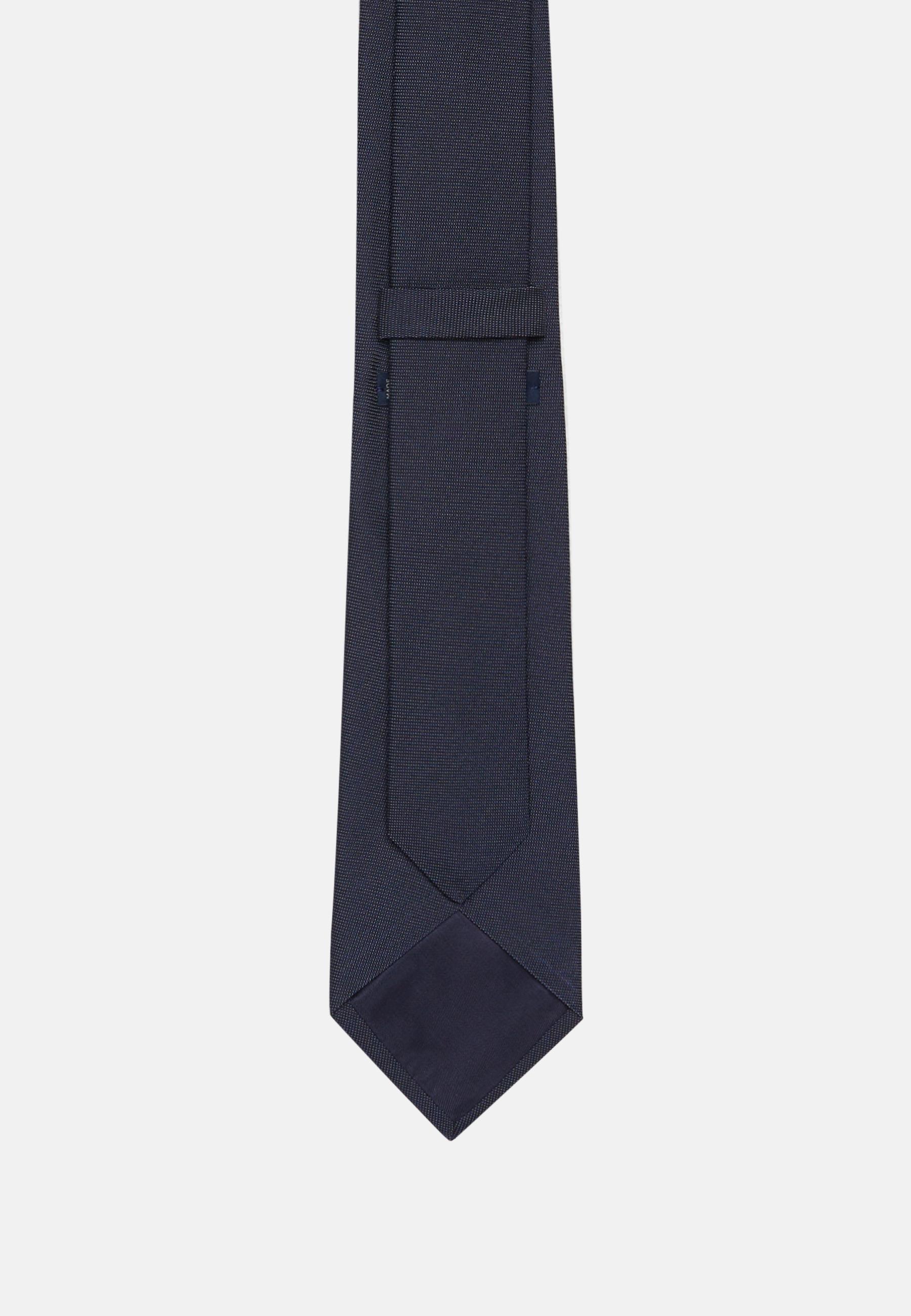 Micro Textured Silk Blend Tie Navy, Navy blue, large image number 1