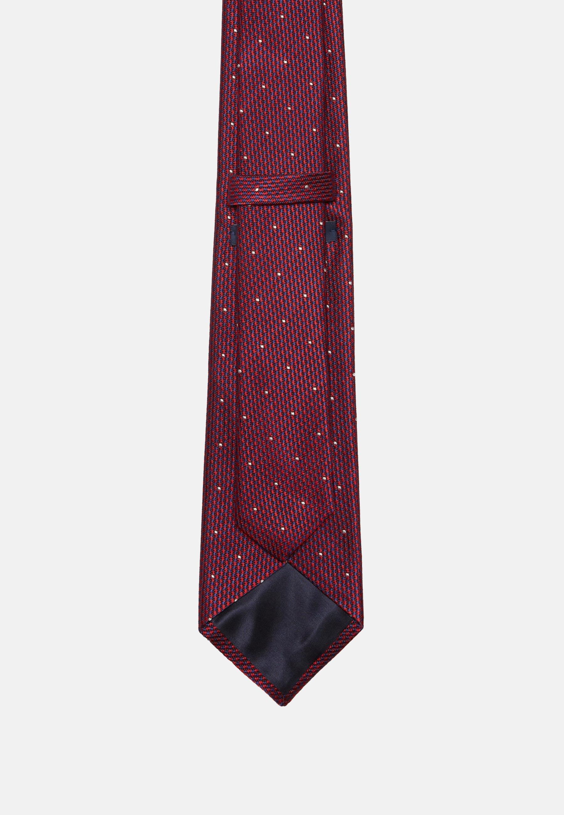Burgundy Houndstooth Pattern Silk Blend Tie, Burgundy, large image number 2