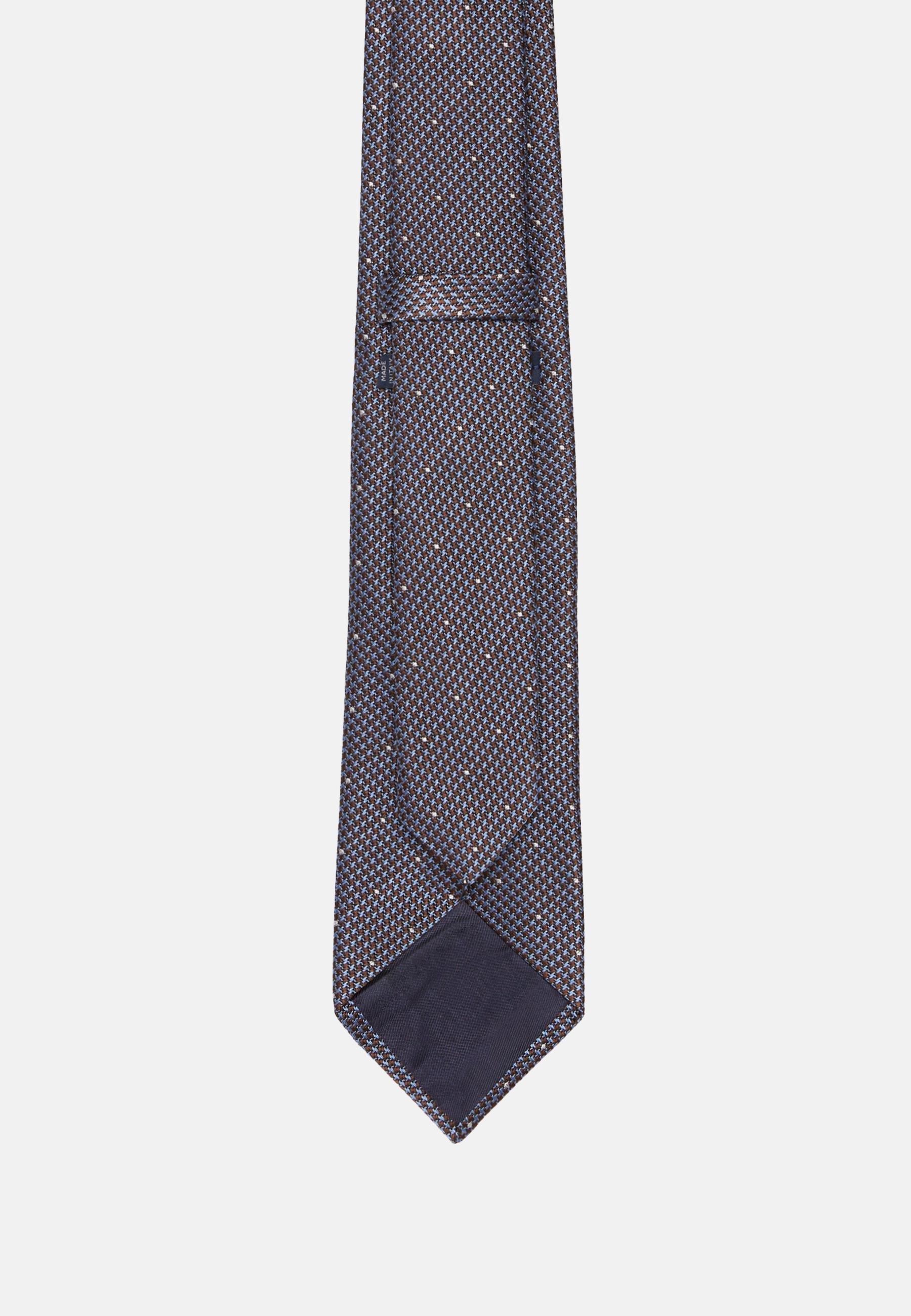 Navy Houndstooth Pattern Silk Blend Tie, 3901_LTBL, large image number 1