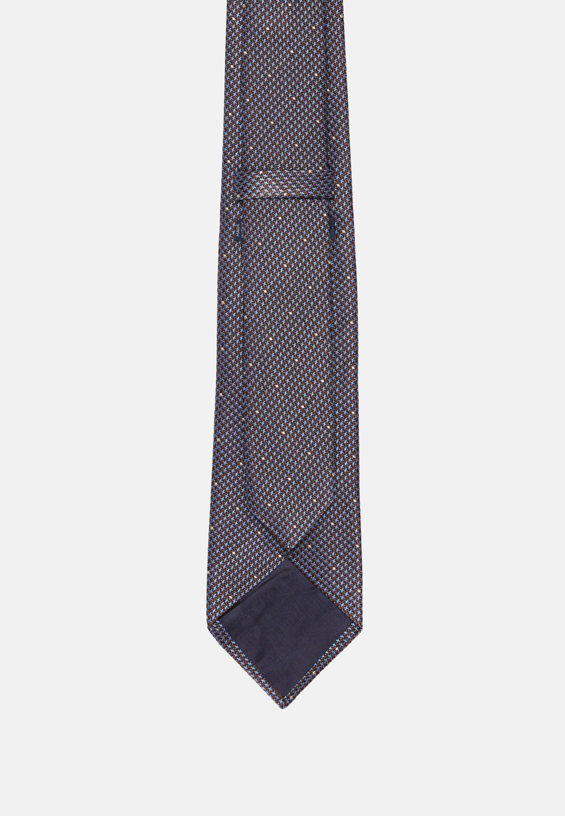 Boggi Milano - Navy Houndstooth Pattern Silk Blend Tie