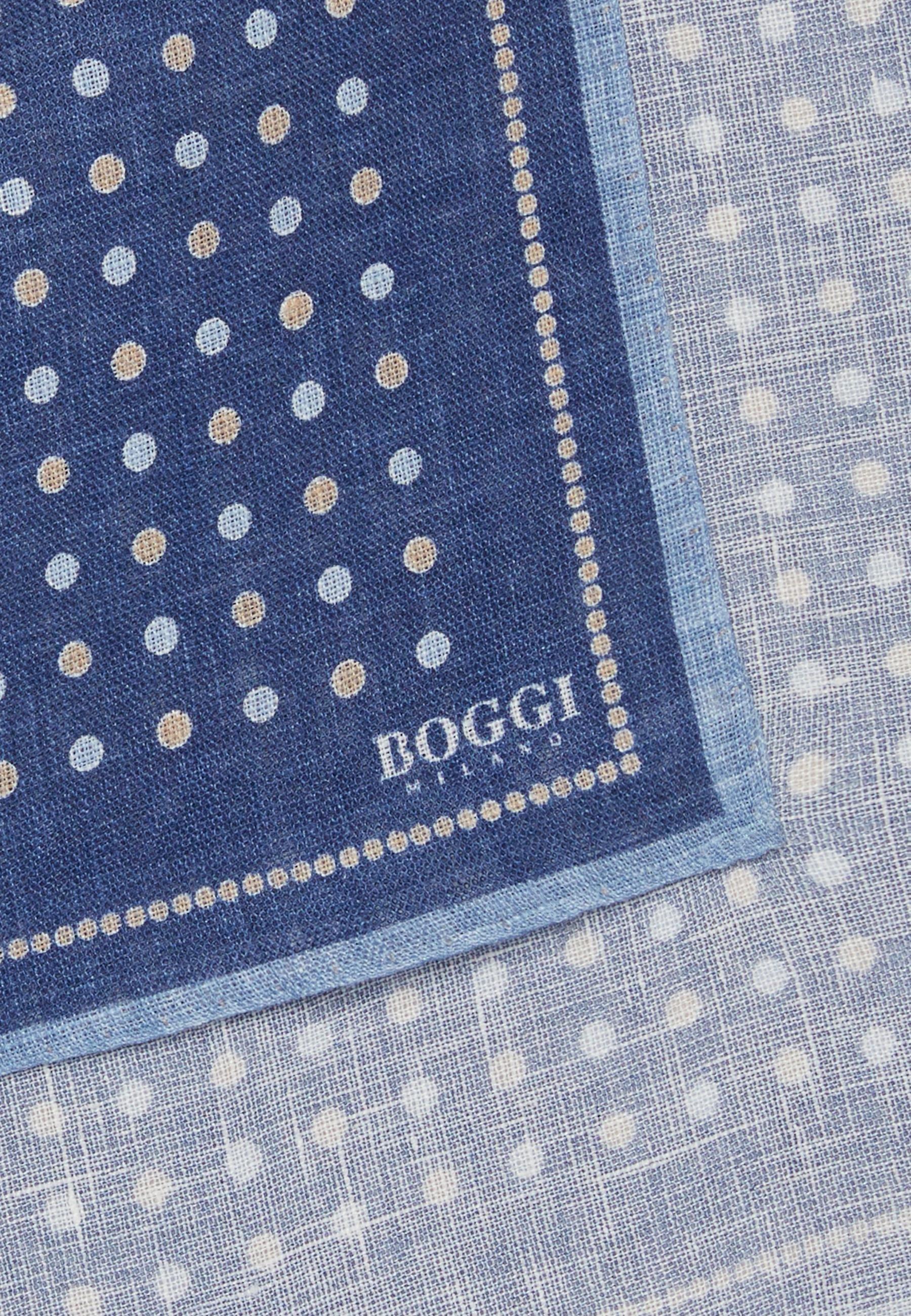 Polka Dot Linen Pocket Square Blue, Blue, large image number 1