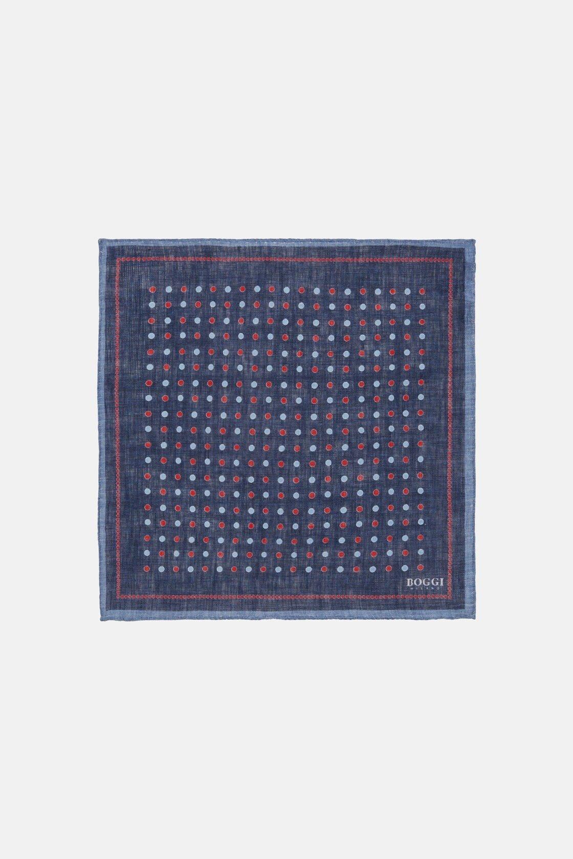 Burgundy Polka Dot Linen Pocket Square, 3901_BURG, large image number 0