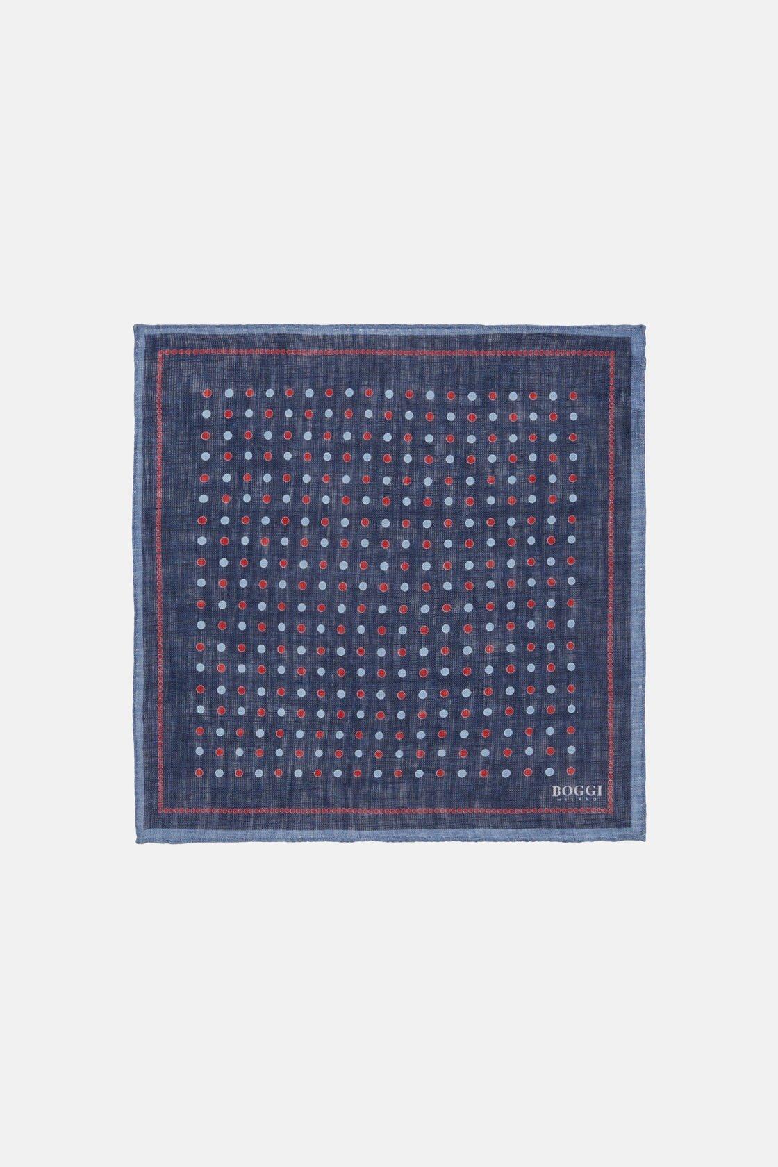 Boggi Milano - Burgundy Polka Dot Linen Pocket Square