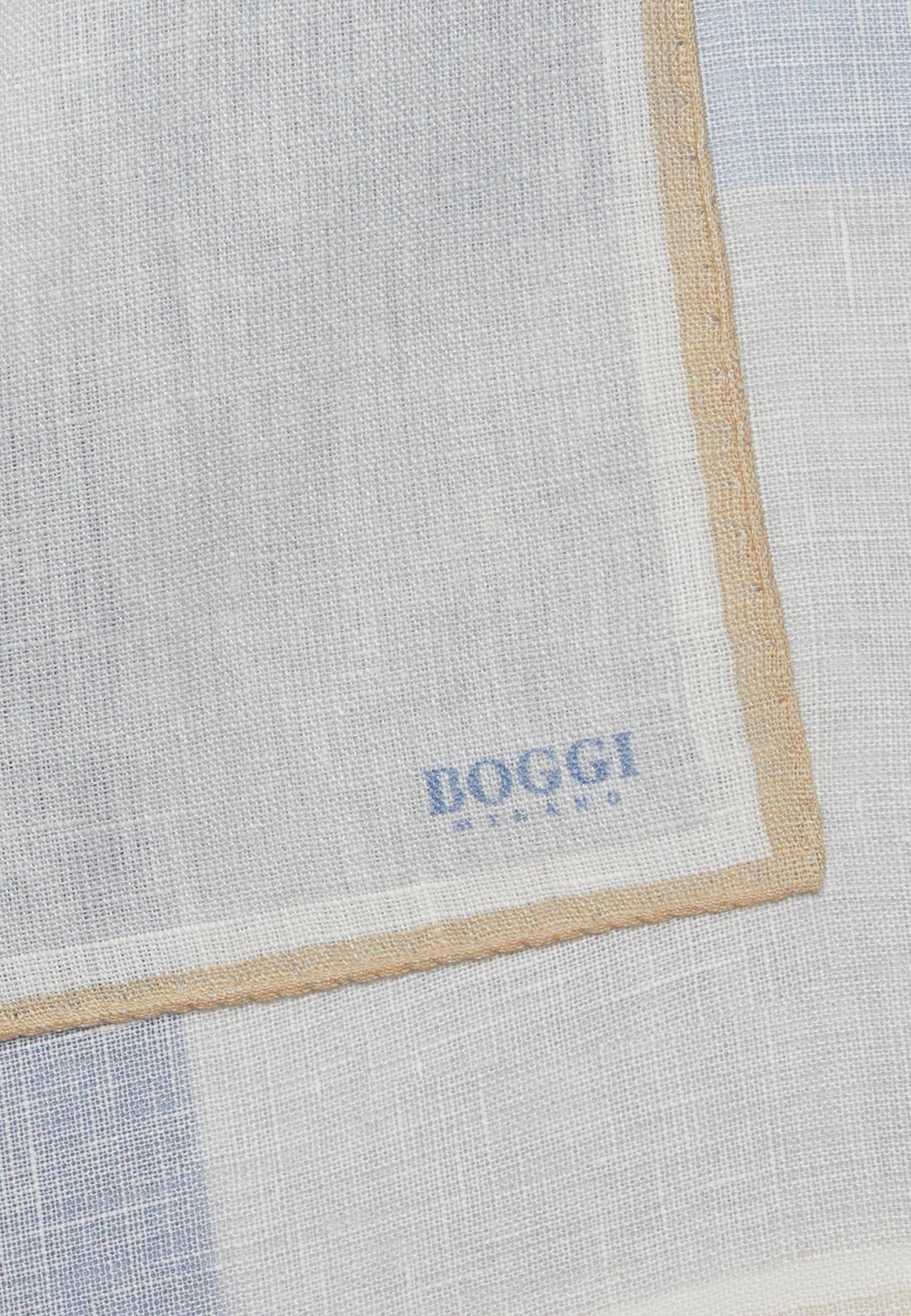 Boggi Milano - Grey Colour Block Linen Pocket Square