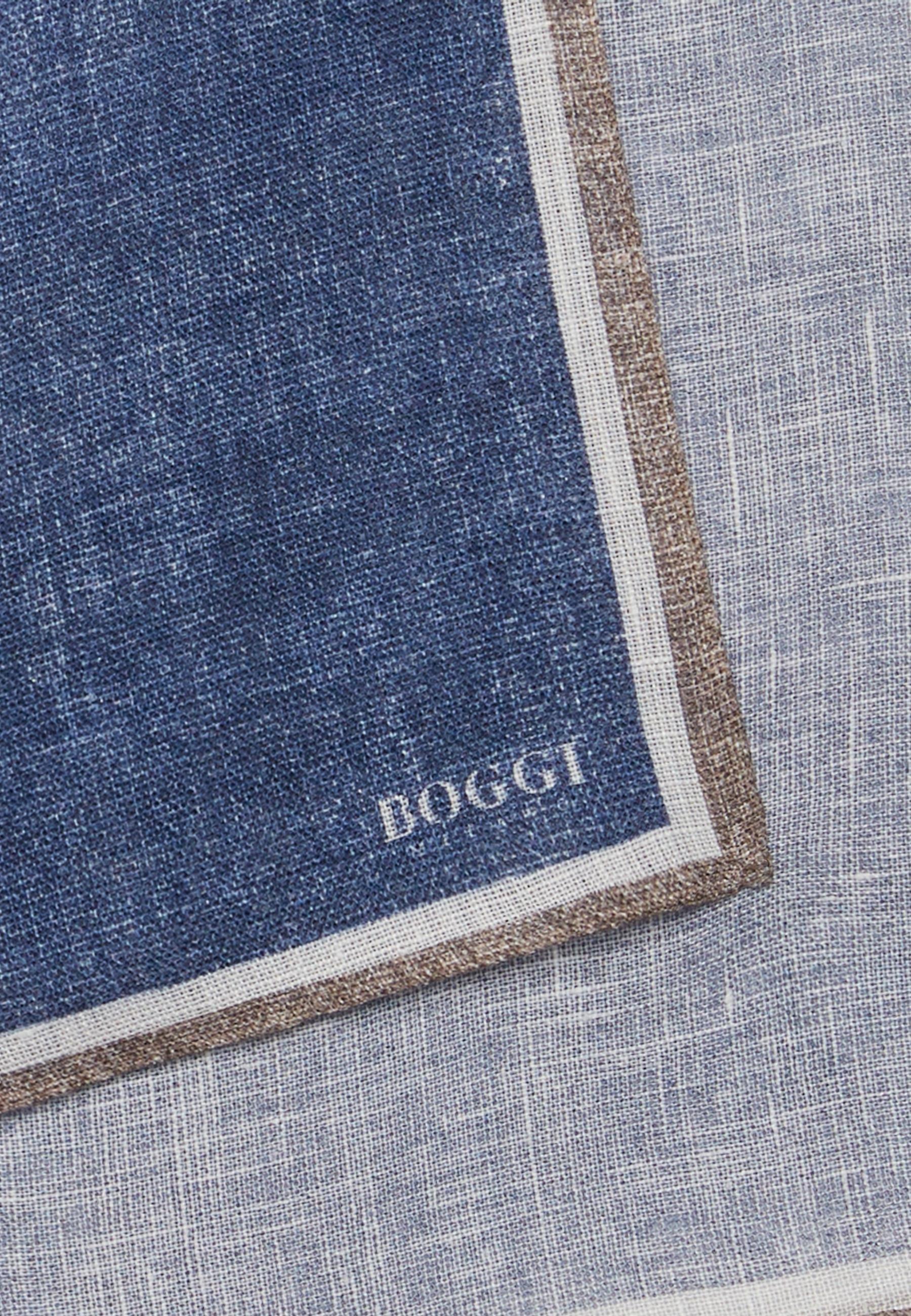 Boggi Milano - Blue Contrasting Edge Pocket Square