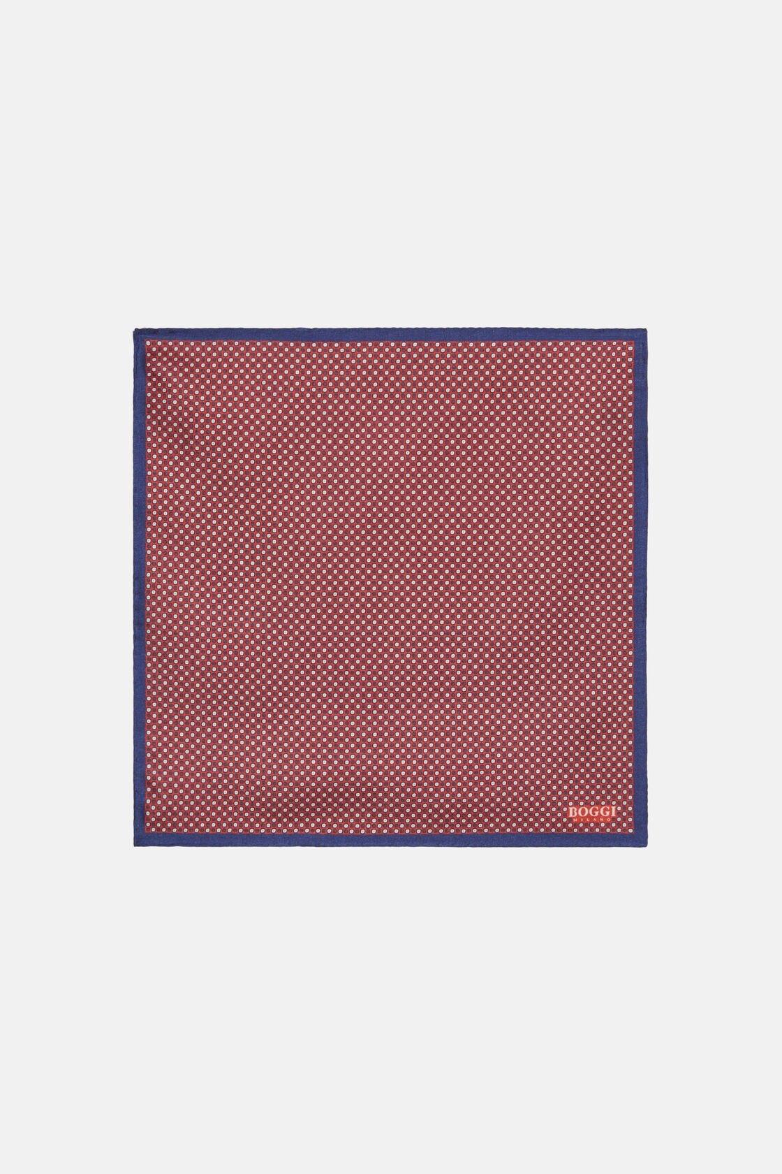 Floral Silk Pocket Square Burgundy, Burgundy, large image number 0