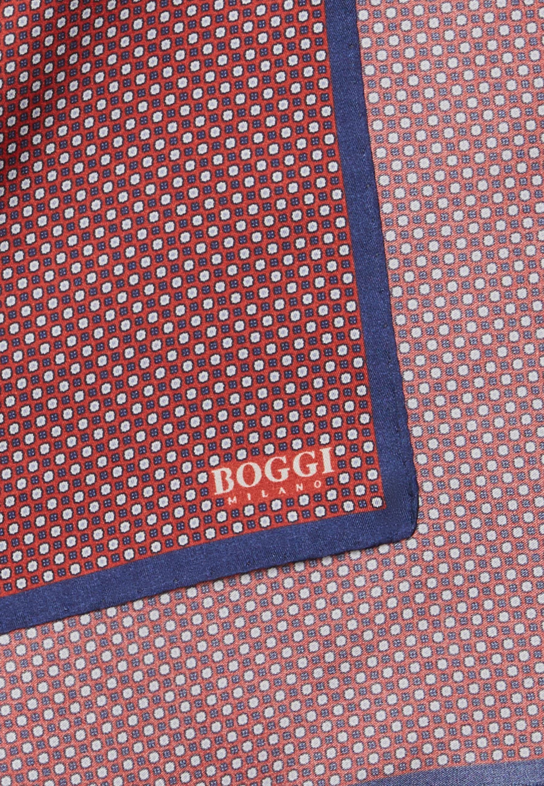 Boggi Milano - Burgundy Floral Silk Pocket Square