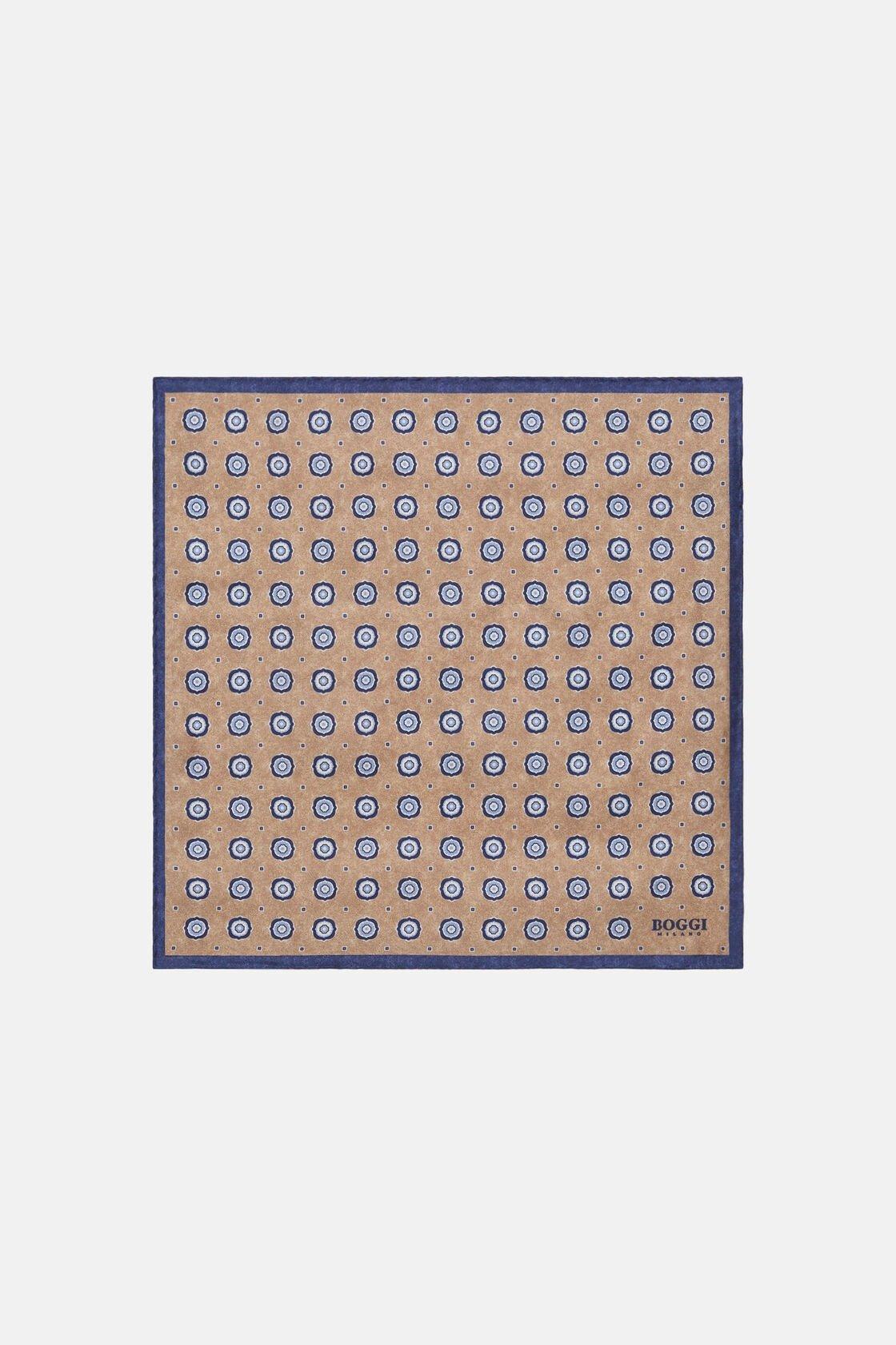 Boggi Milano - Beige Patterned Silk Pocket Square