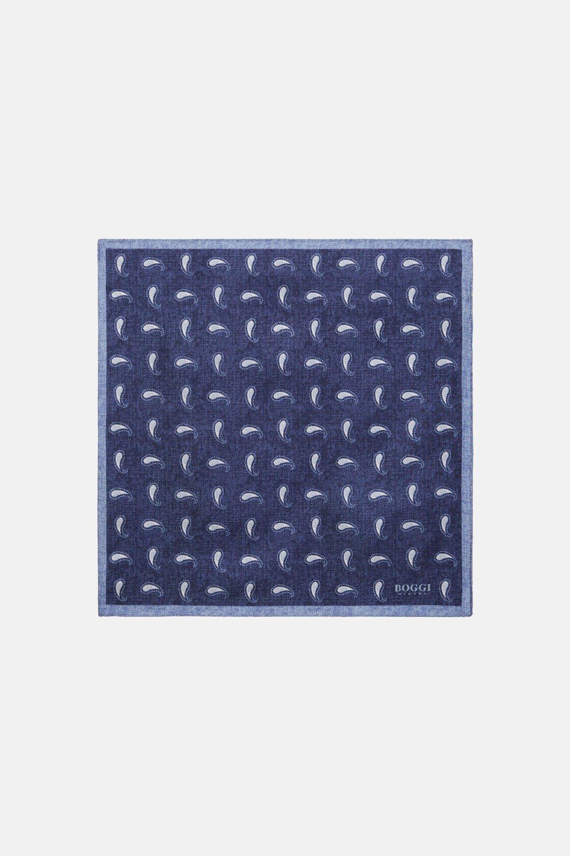 Boggi Milano - Navy Micro Patterned Silk Pocket Square