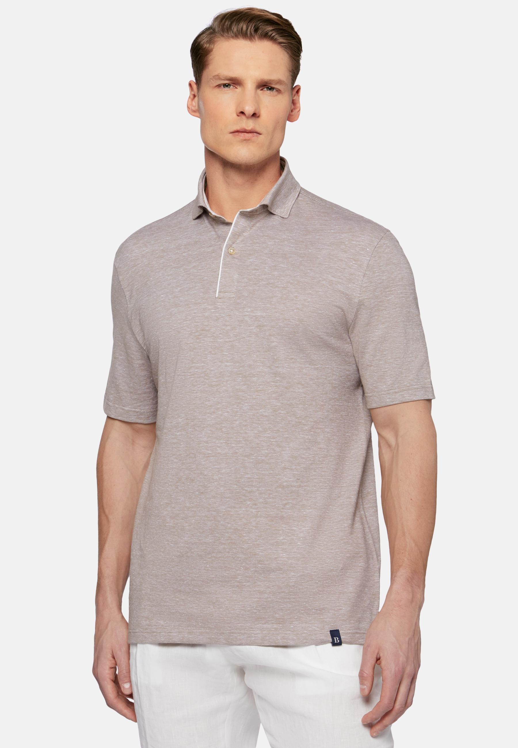 Pique Polo Shirt Beige, Beige, large image number 0