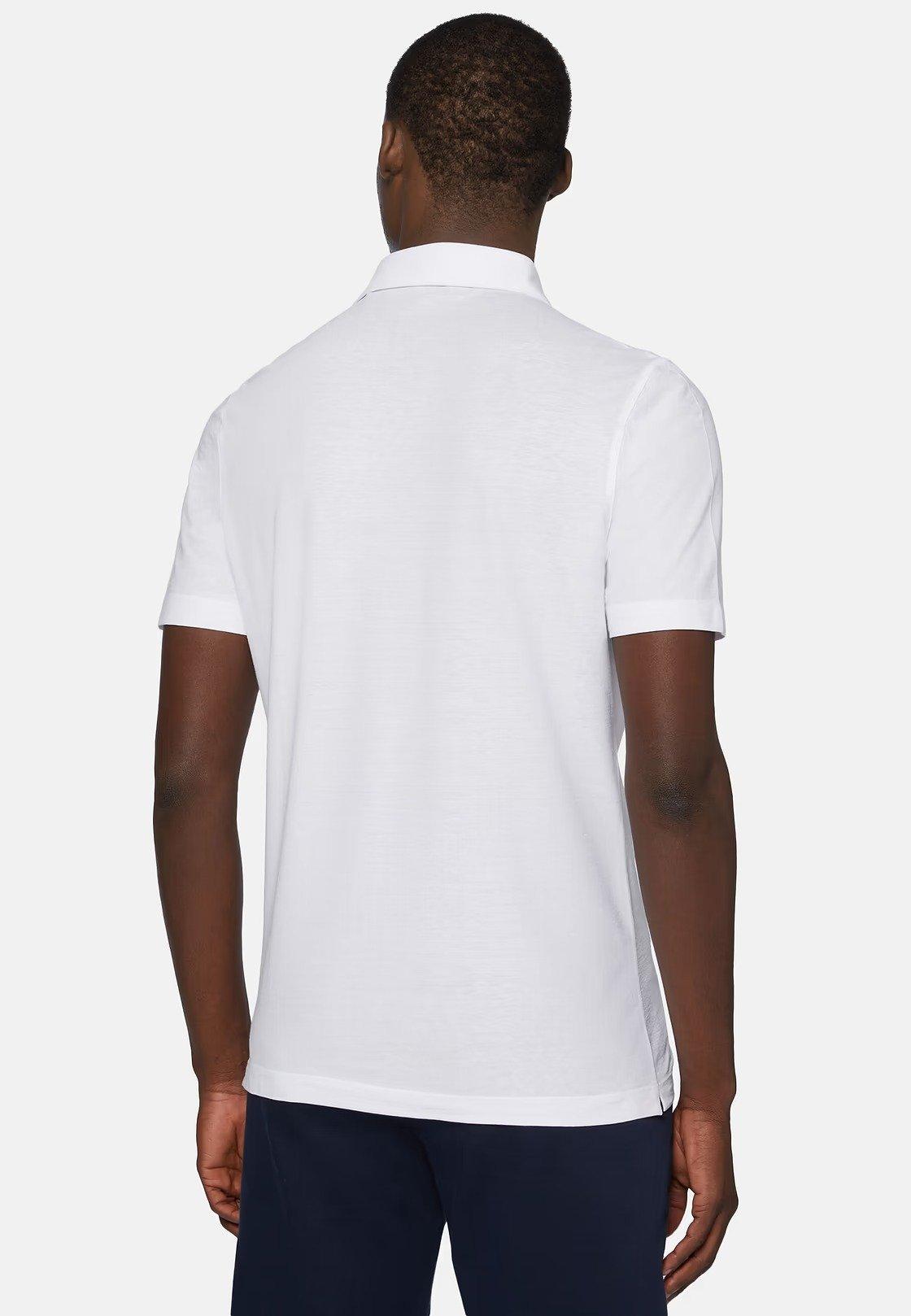 Cotton Crepe Jersey Polo Shirt White, White, large image number 2