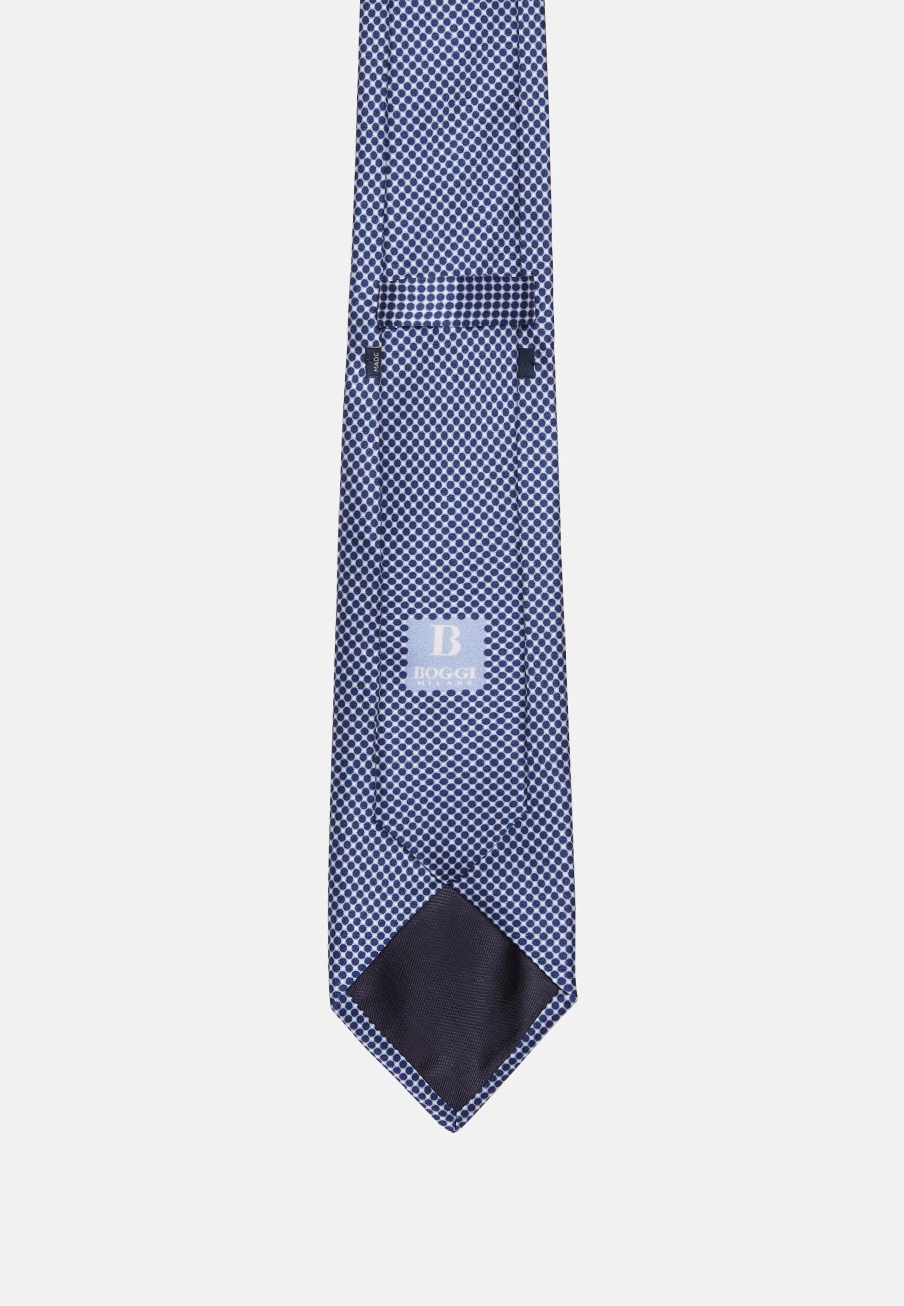 Boggi Milano - Navy Printed Silk Ceremony Tie