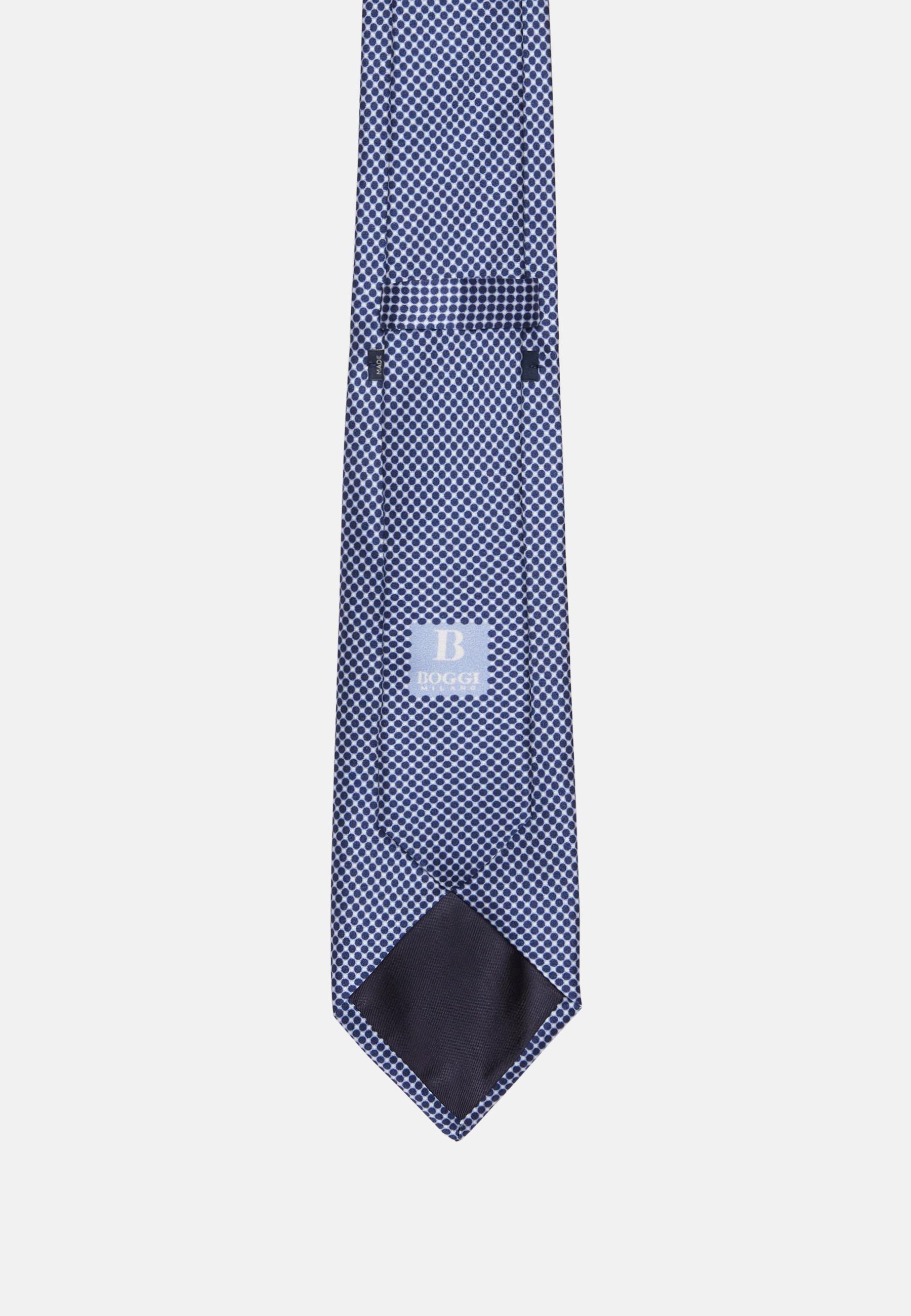 Navy Printed Silk Ceremony Tie, Navy blue, large image number 1