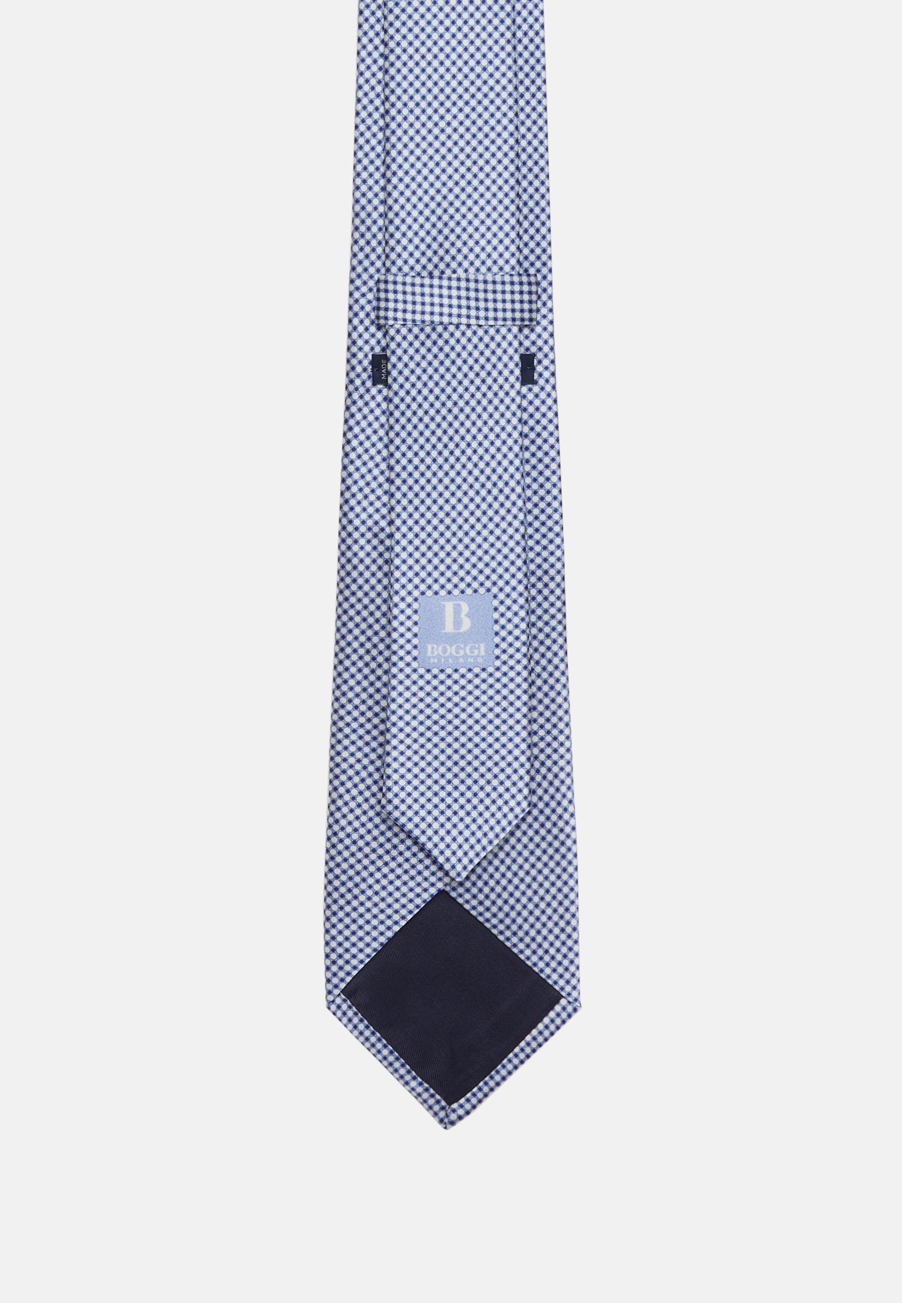Boggi Milano - Blue Printed Silk Ceremony Tie