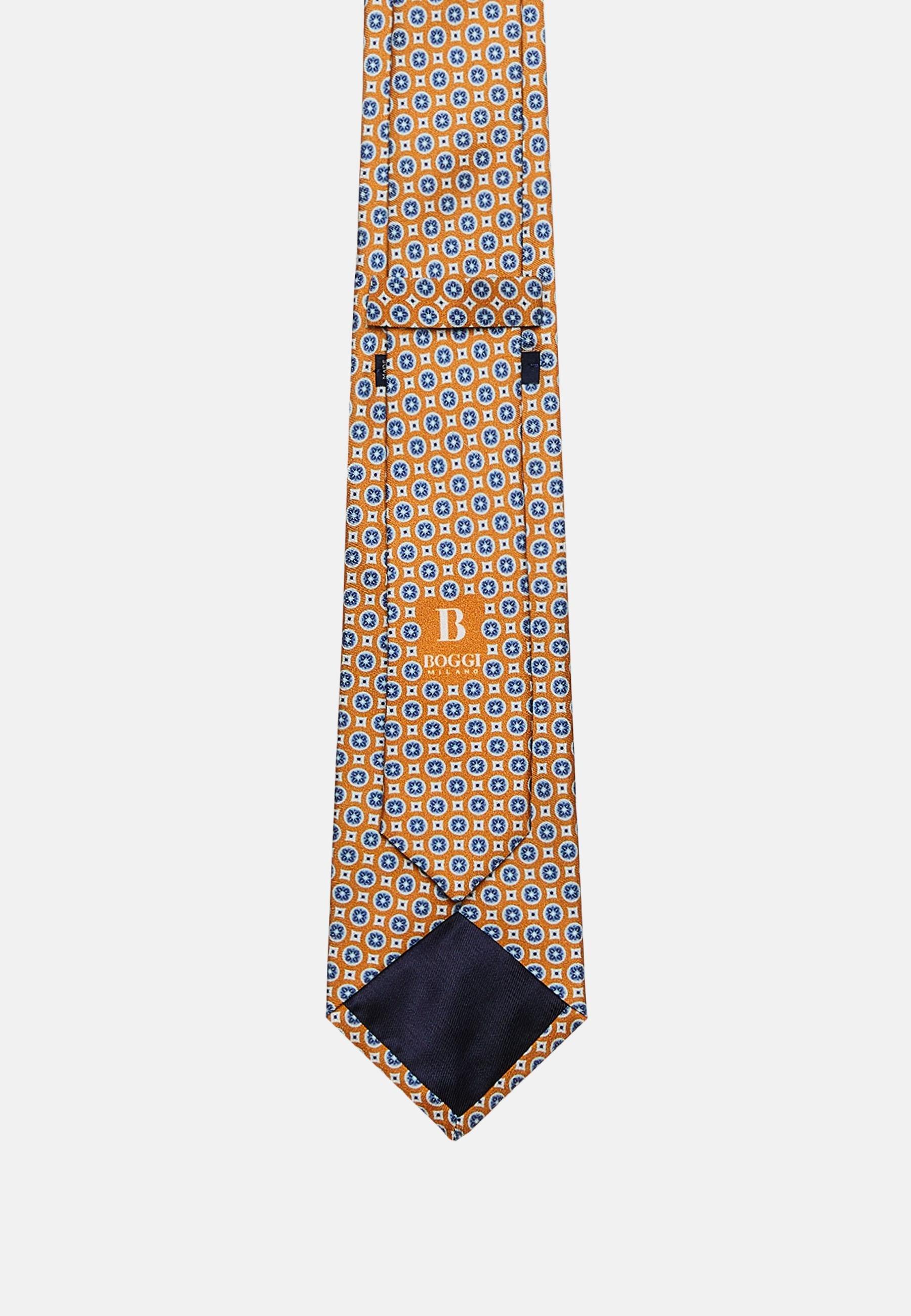 Boggi Milano - Orange Medallion Motifs Silk Tie