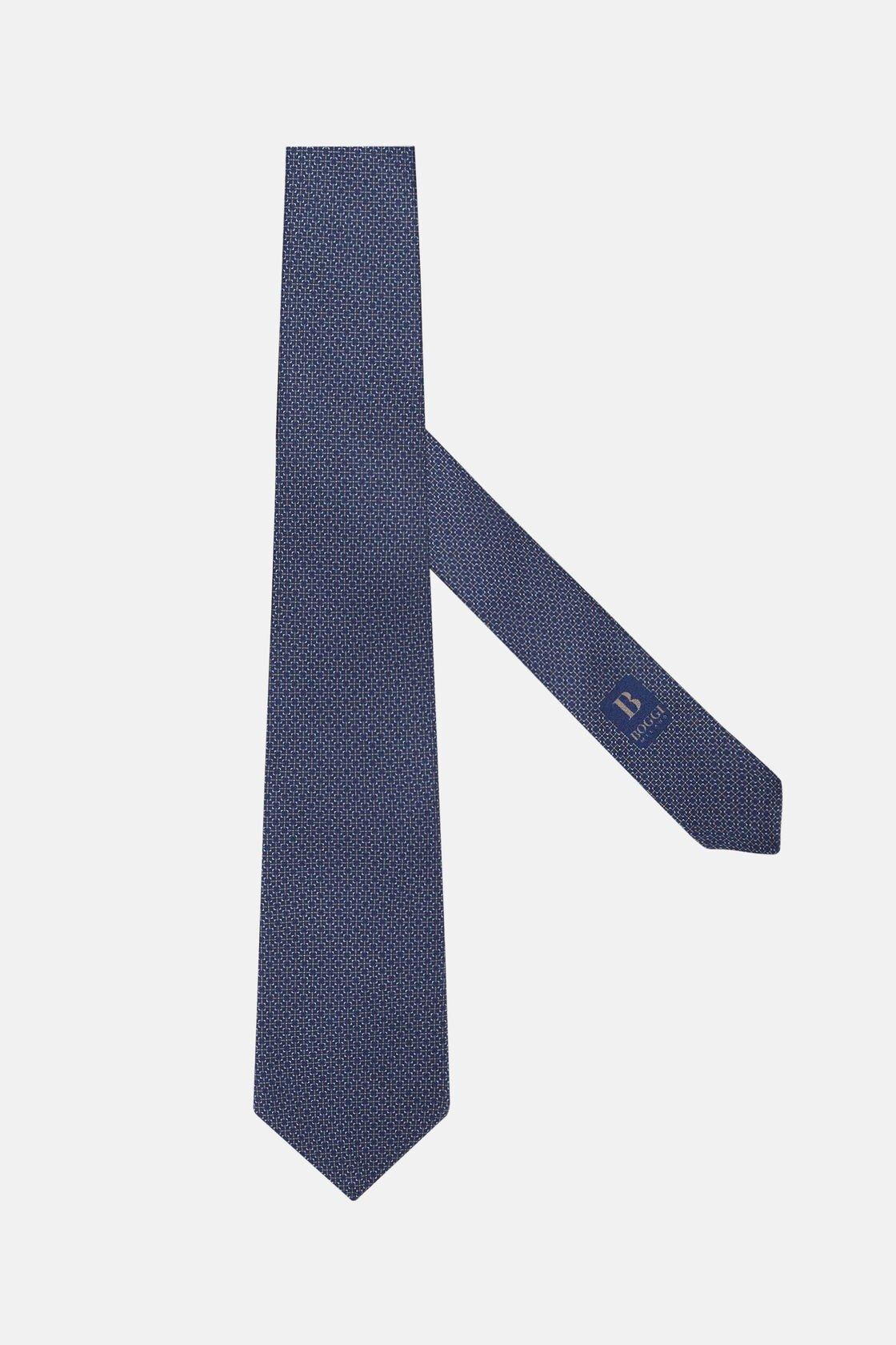 Micro Patterned Silk Tie Blue, Brown, large image number 0