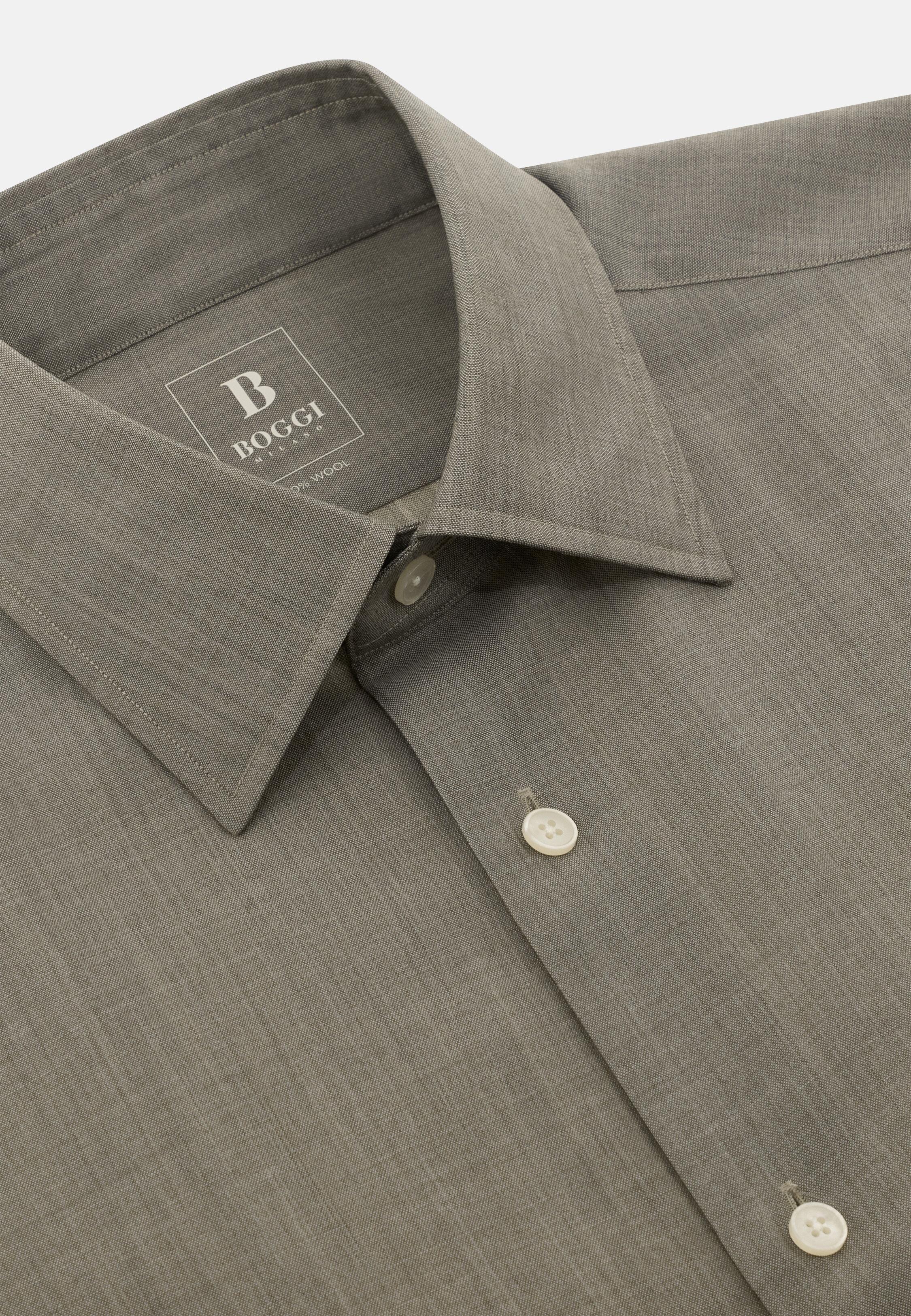 TAUP Regular Fit Wool Shirt, Taupe, large image number 3