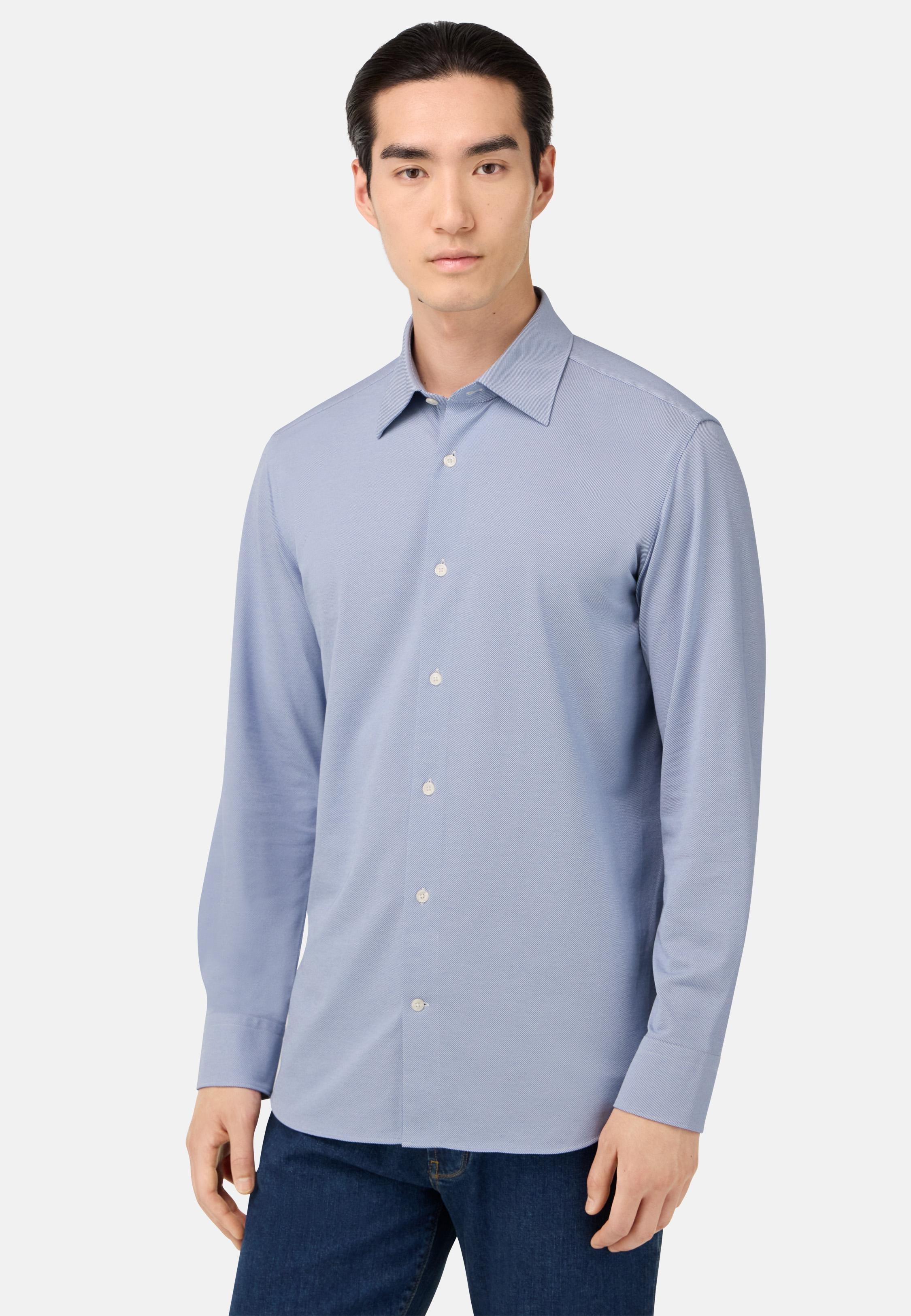 Regular Fit Japanese Jersey Polo Shirt Blue, Light Blue, medium