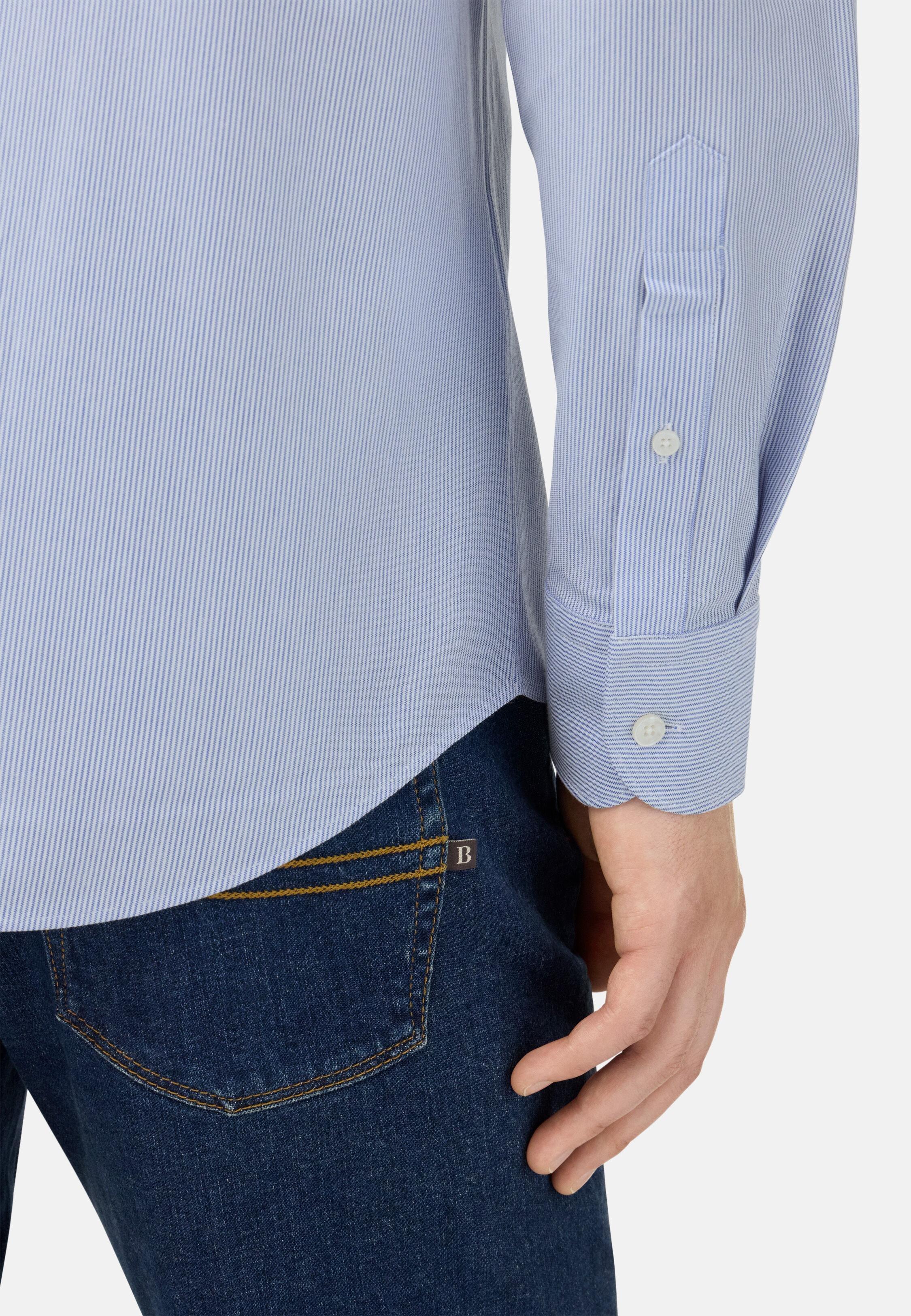 قميص بولو من الجيرسي الياباني بقصة عادية أزرق, Light Blue, medium