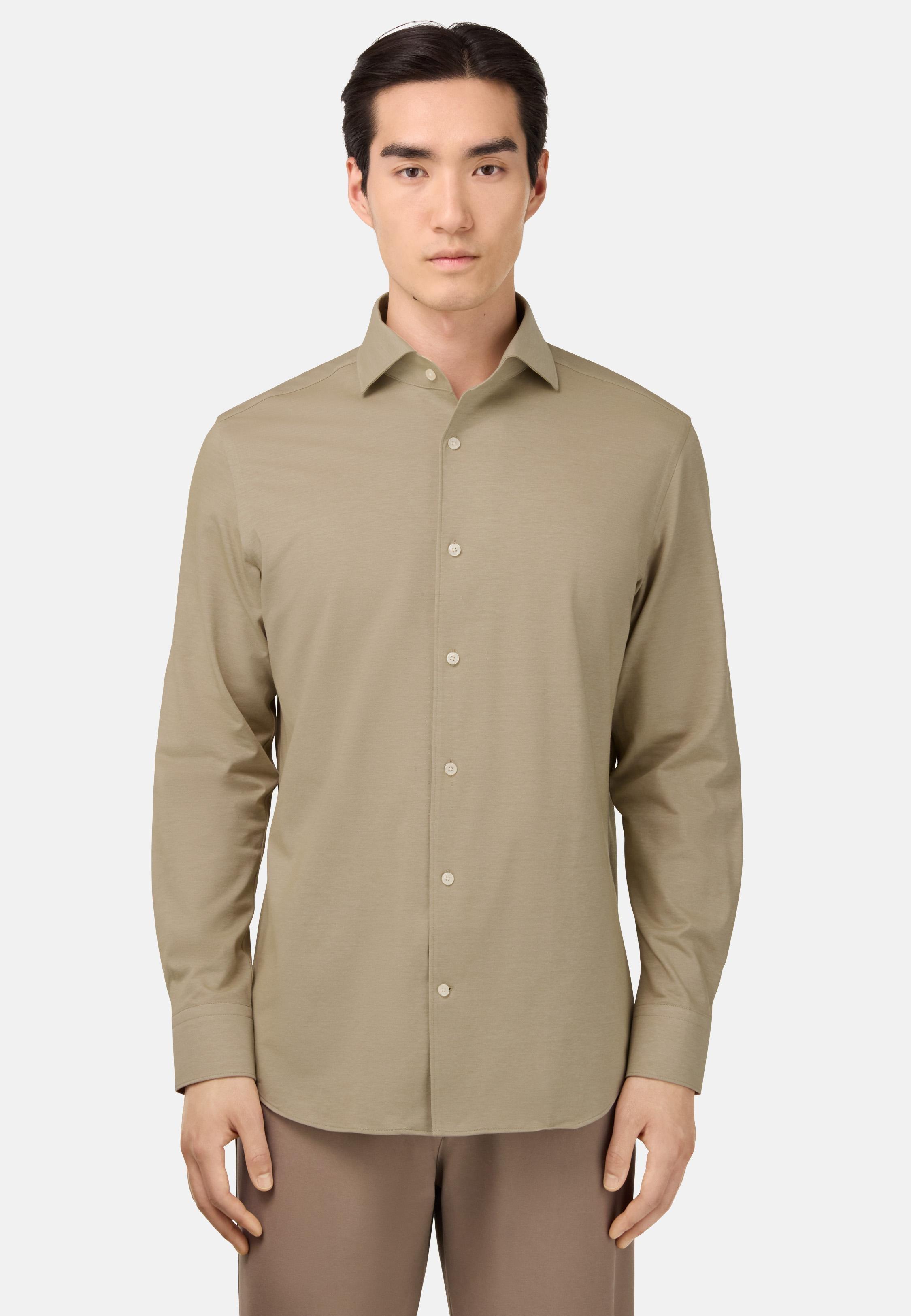 BEIGE Regular Fit Japanese Jersey Polo Shirt, , large image number 0