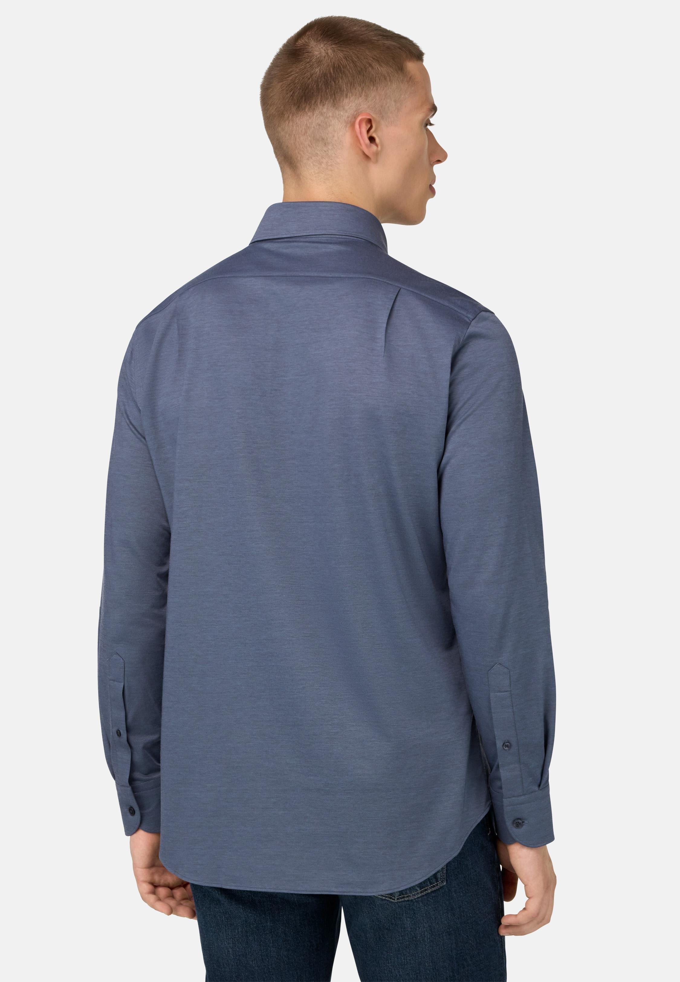 Regular Fit Japanese Jersey Polo Shirt Blue, Indigo, medium