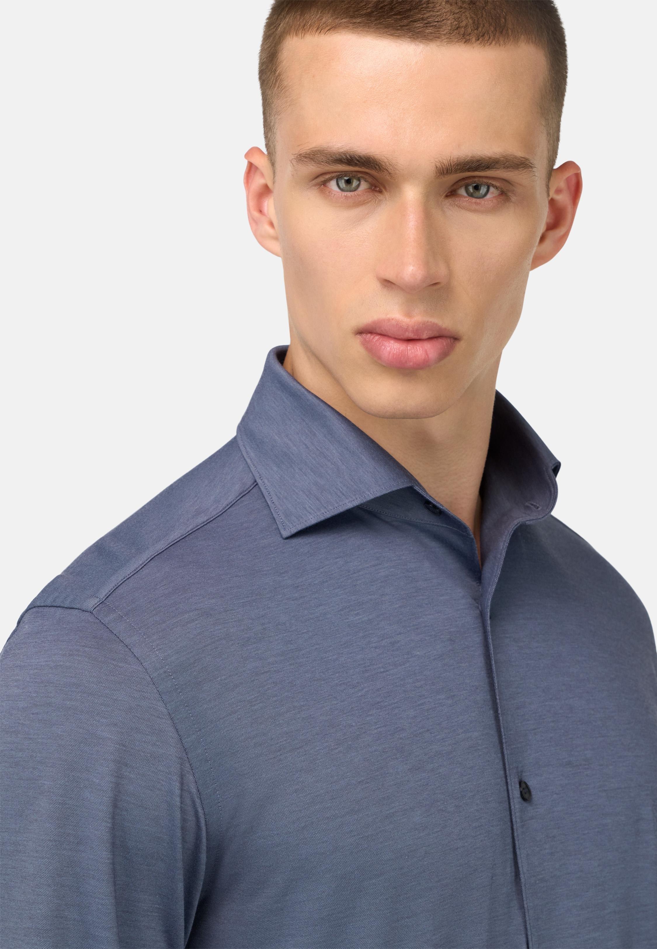 Regular Fit Japanese Jersey Polo Shirt Blue, Indigo, medium