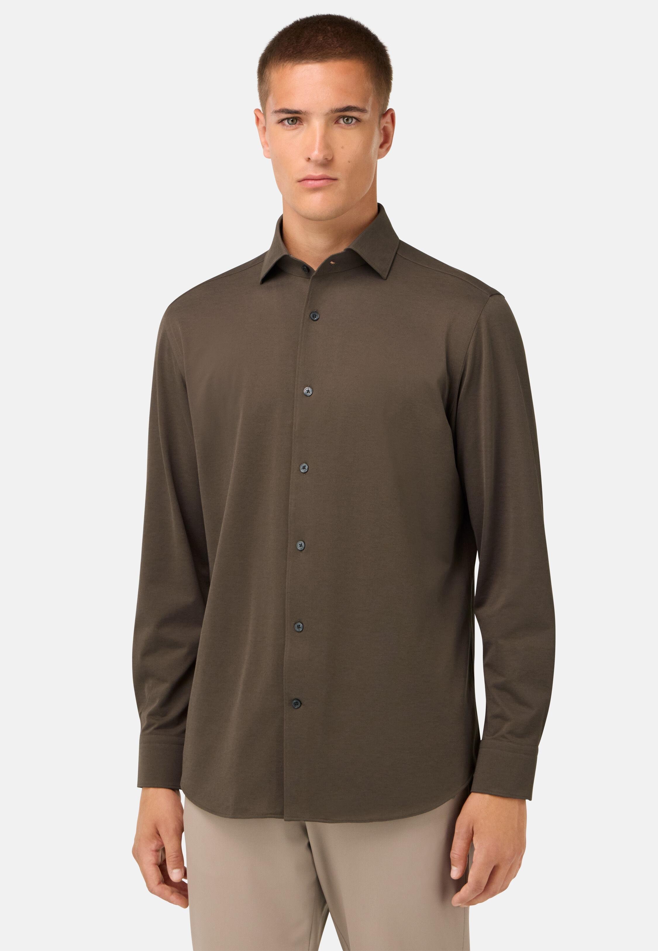 Regular Fit Japanese Jersey Polo Shirt Brown, Brown, large image number 0