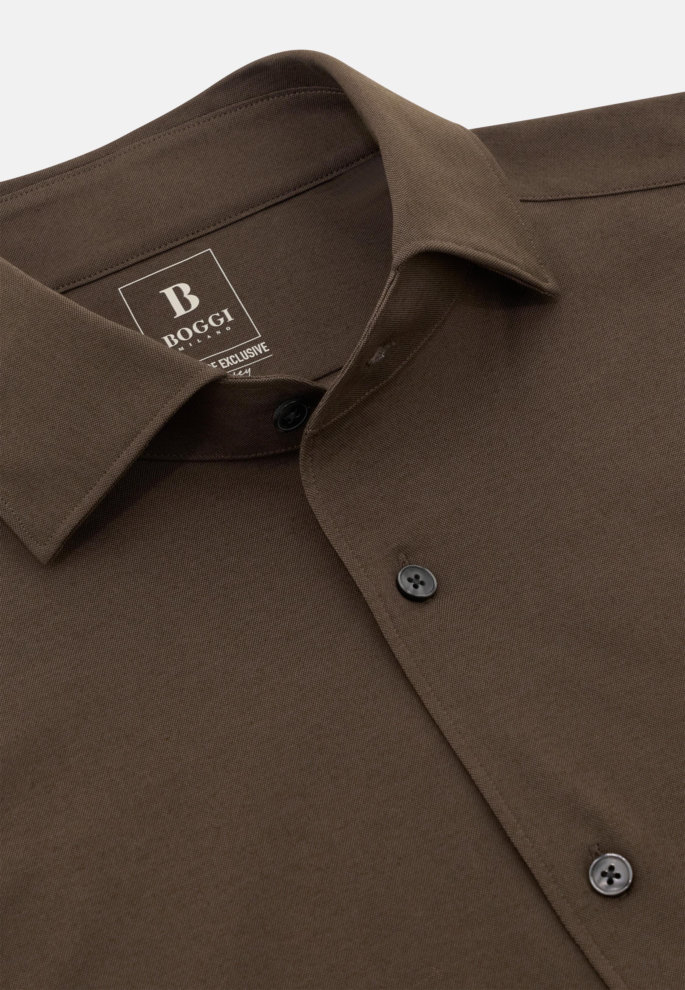 Regular Fit Japanese Jersey Polo Shirt Brown, Brown, large image number 3