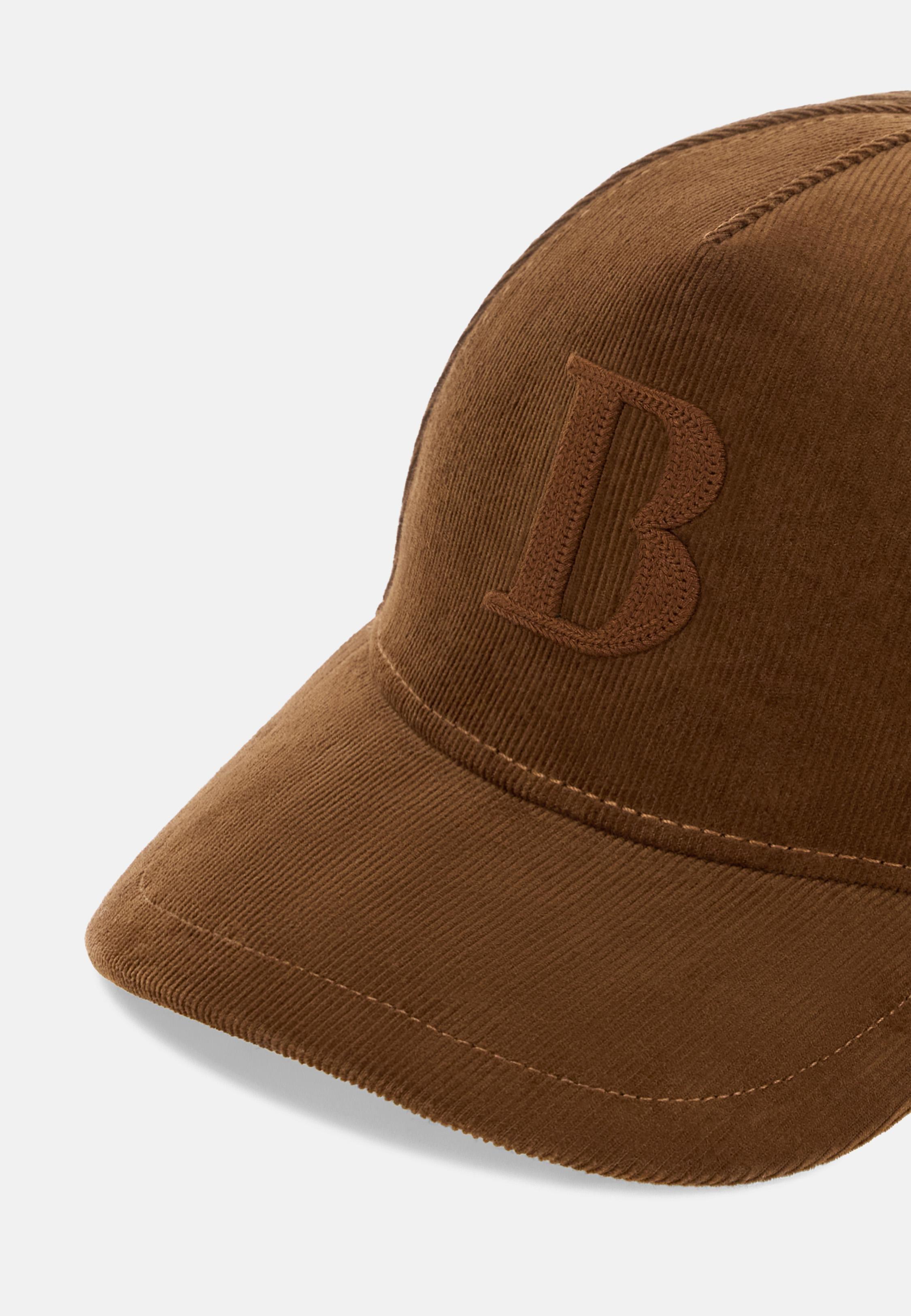 BROWN Velvet Peaked Cap With Embroidery, , large image number 0