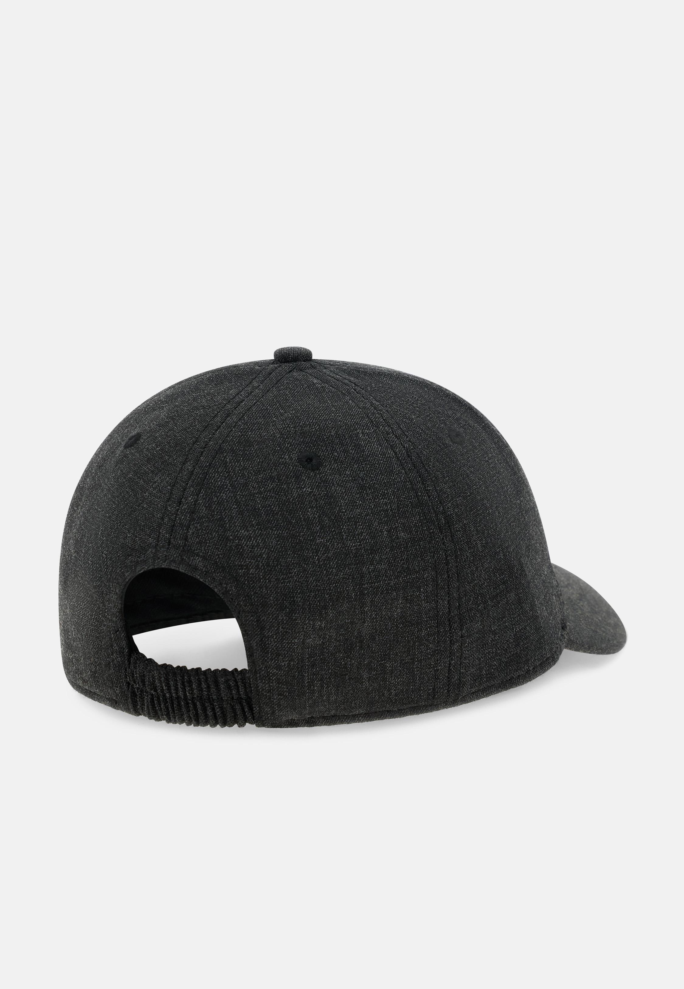 Woollen Peaked Cap With Embroidery Black, , large image number 1
