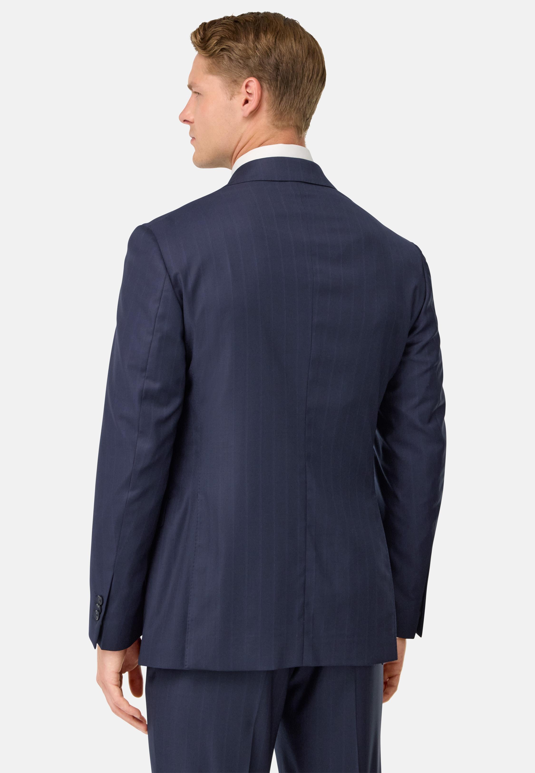 Pinstripe Suit in Pure Super 150 Wool Blue, Navy blue, medium