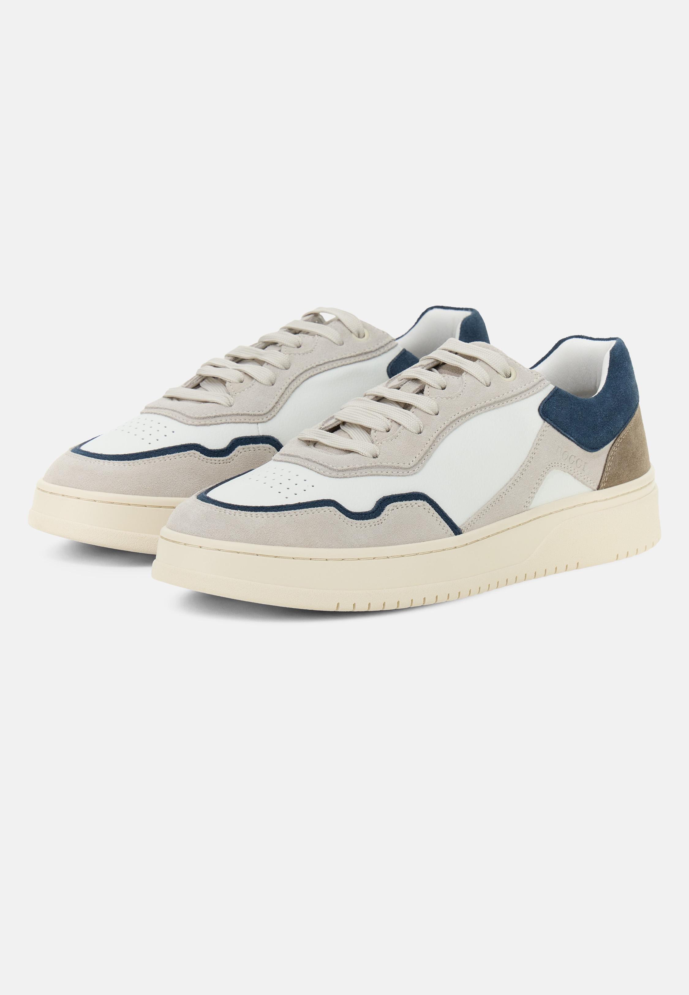 BLUE Journey Leather Mix Trainers, Air-blue, large image number 1