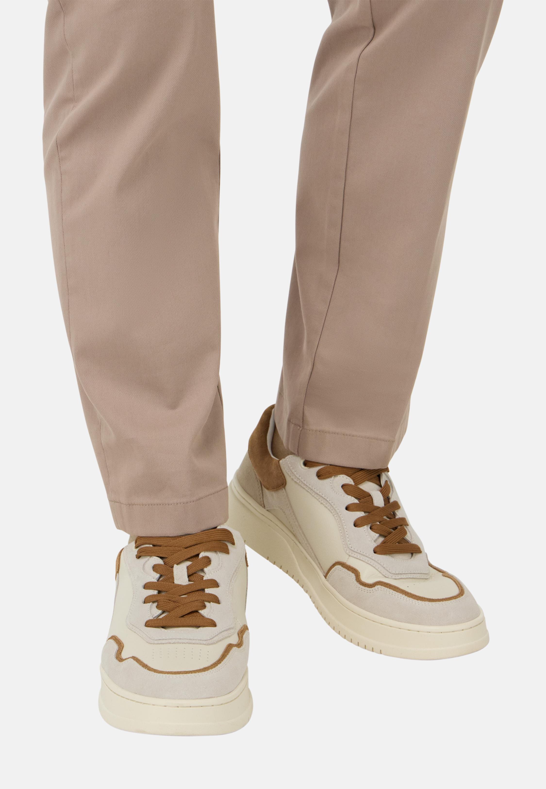 BROWN Journey Leather Mix Trainers, , large image number 0