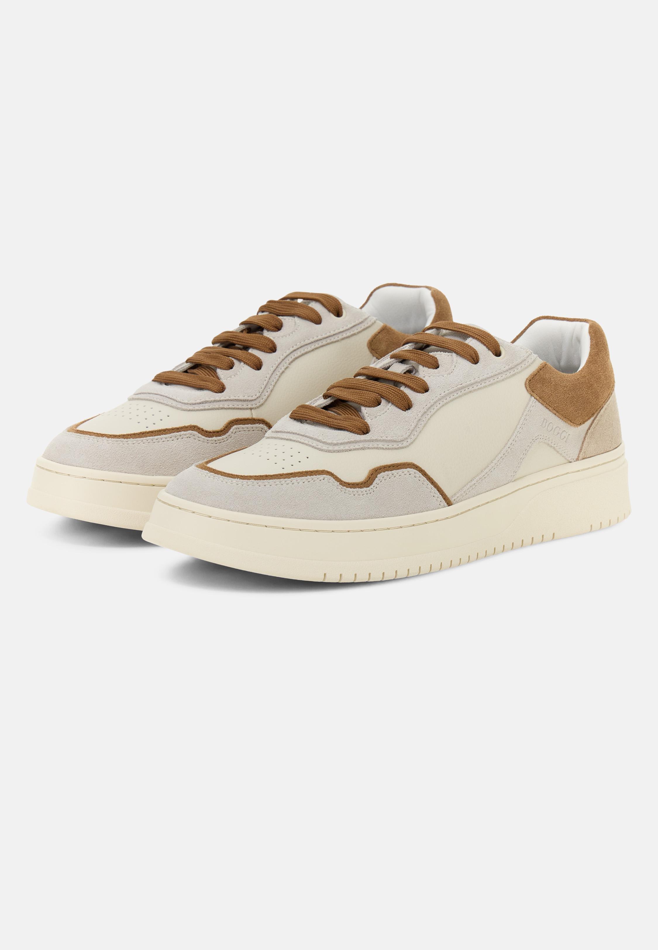 BROWN Journey Leather Mix Trainers, , large image number 1