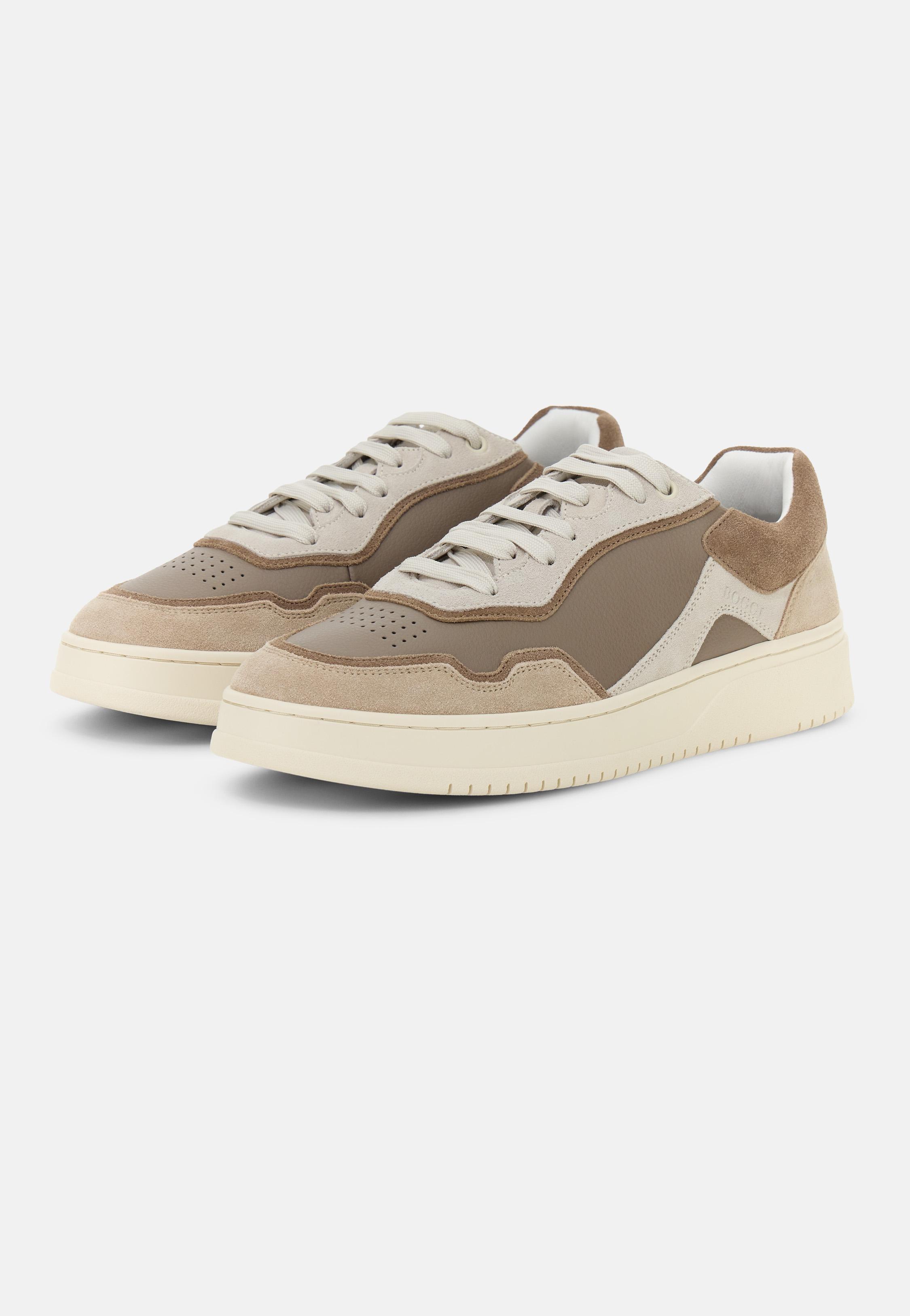 BROWN Journey Leather Mix Trainers, , large image number 1