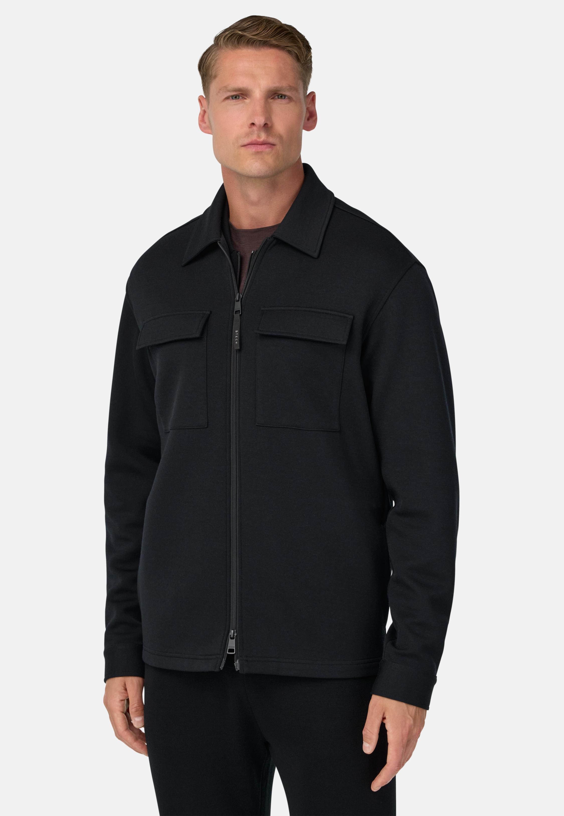 Nexus Shirt Jacket In Technical Fabric Black, Black, medium