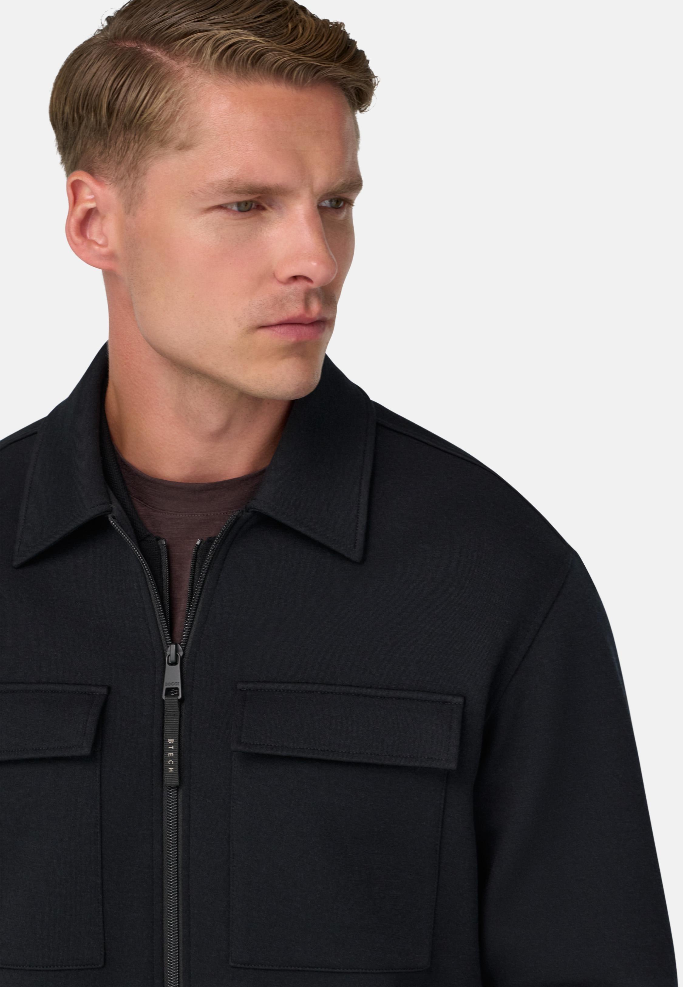 Nexus Shirt Jacket In Technical Fabric Black, Black, medium